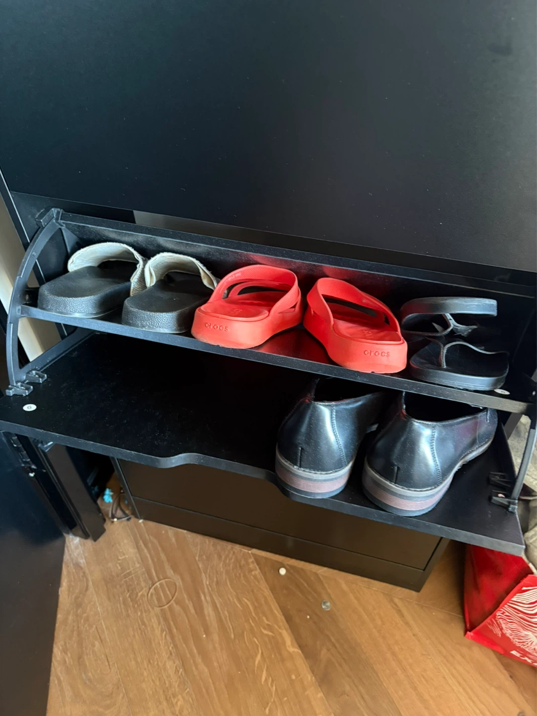 Black 3-Drawer Shoe Cabinet - photo 3