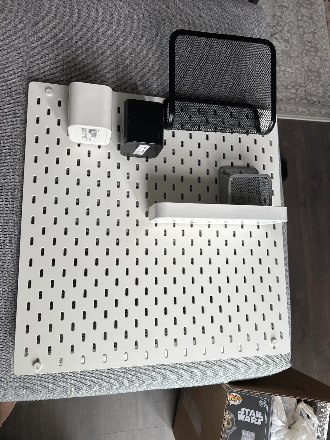 White Pegboard with Organizers