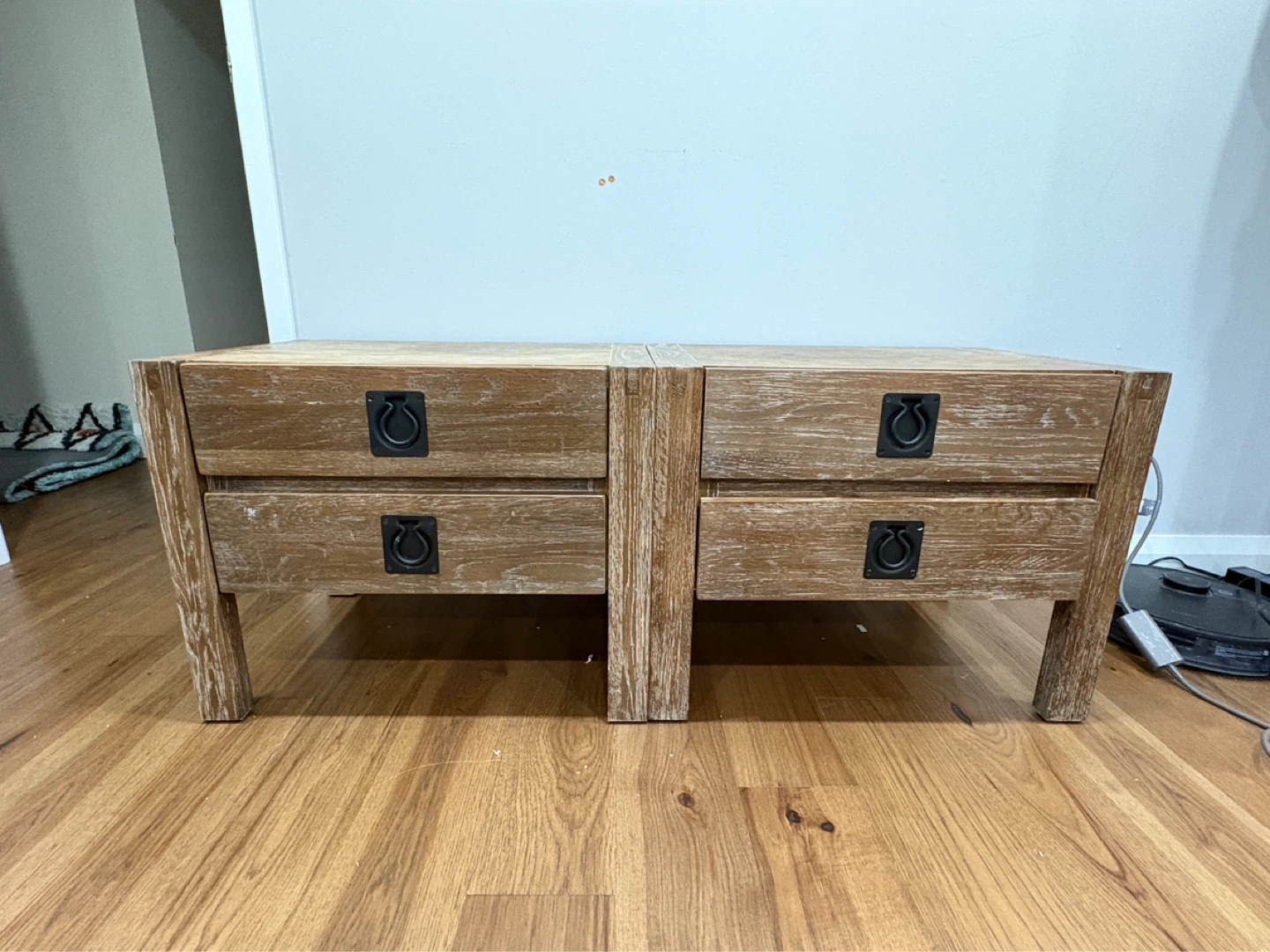 Set of 2 Rustic Wood Nightstands/End Tables
