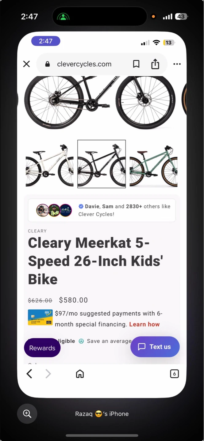 Cleary Meerkat 5-Speed 26-Inch Kids' Bike - New in Box