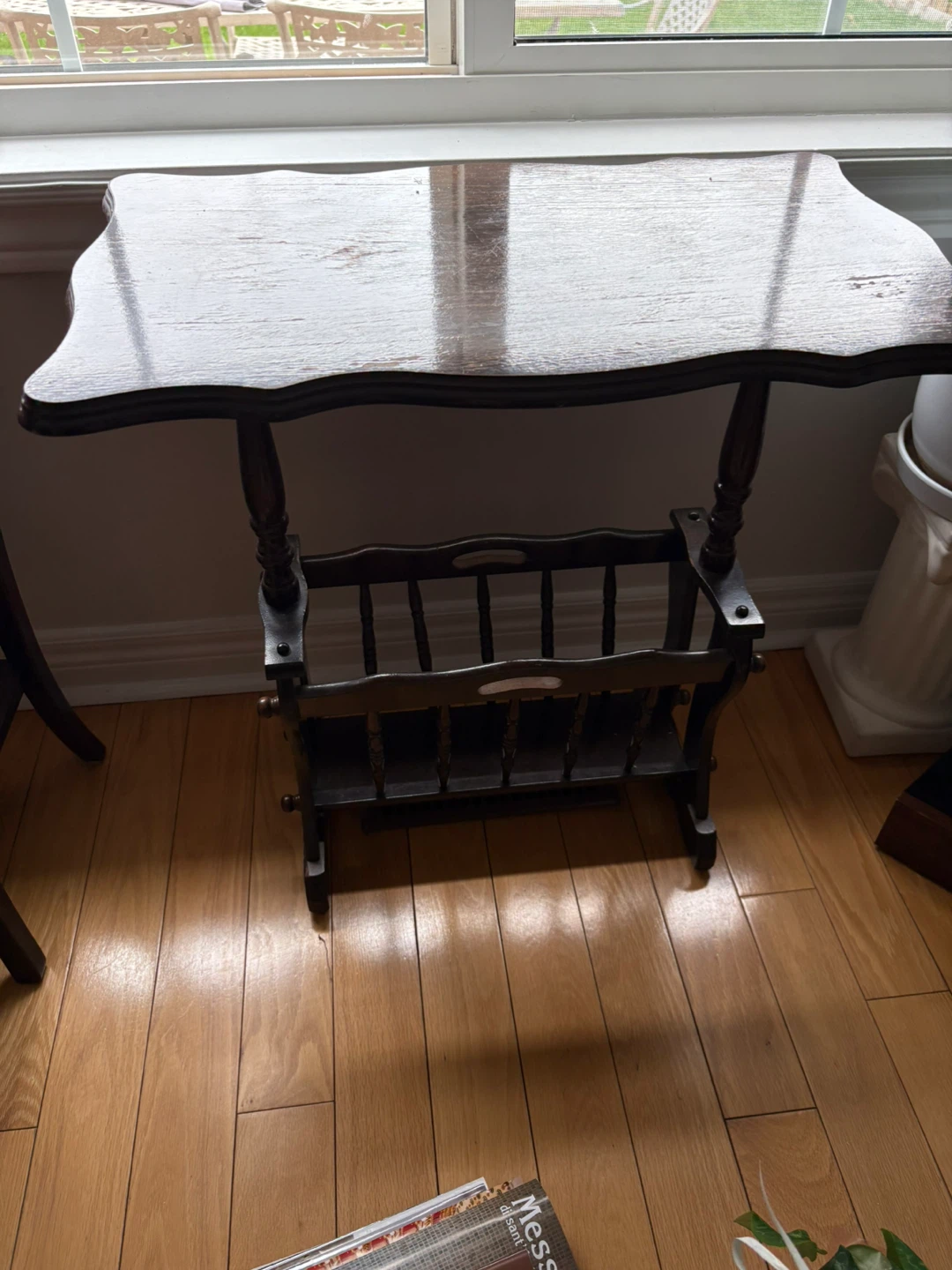 Vintage Wooden Magazine Rack Table - photo 2