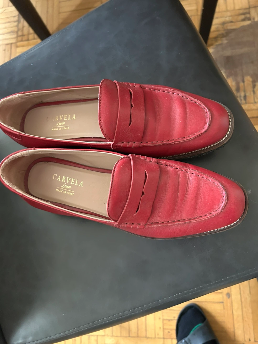 Carvela Luxe Red Leather Loafers Made in Italy