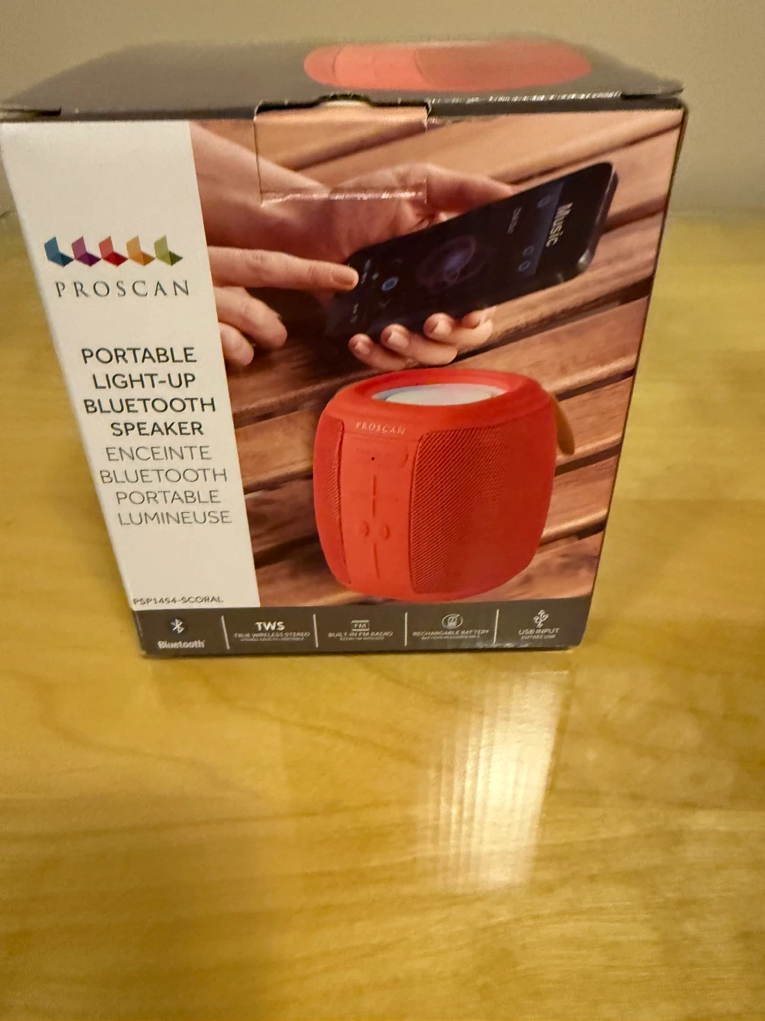 Proscan Portable Light-Up Bluetooth Speaker - Coral