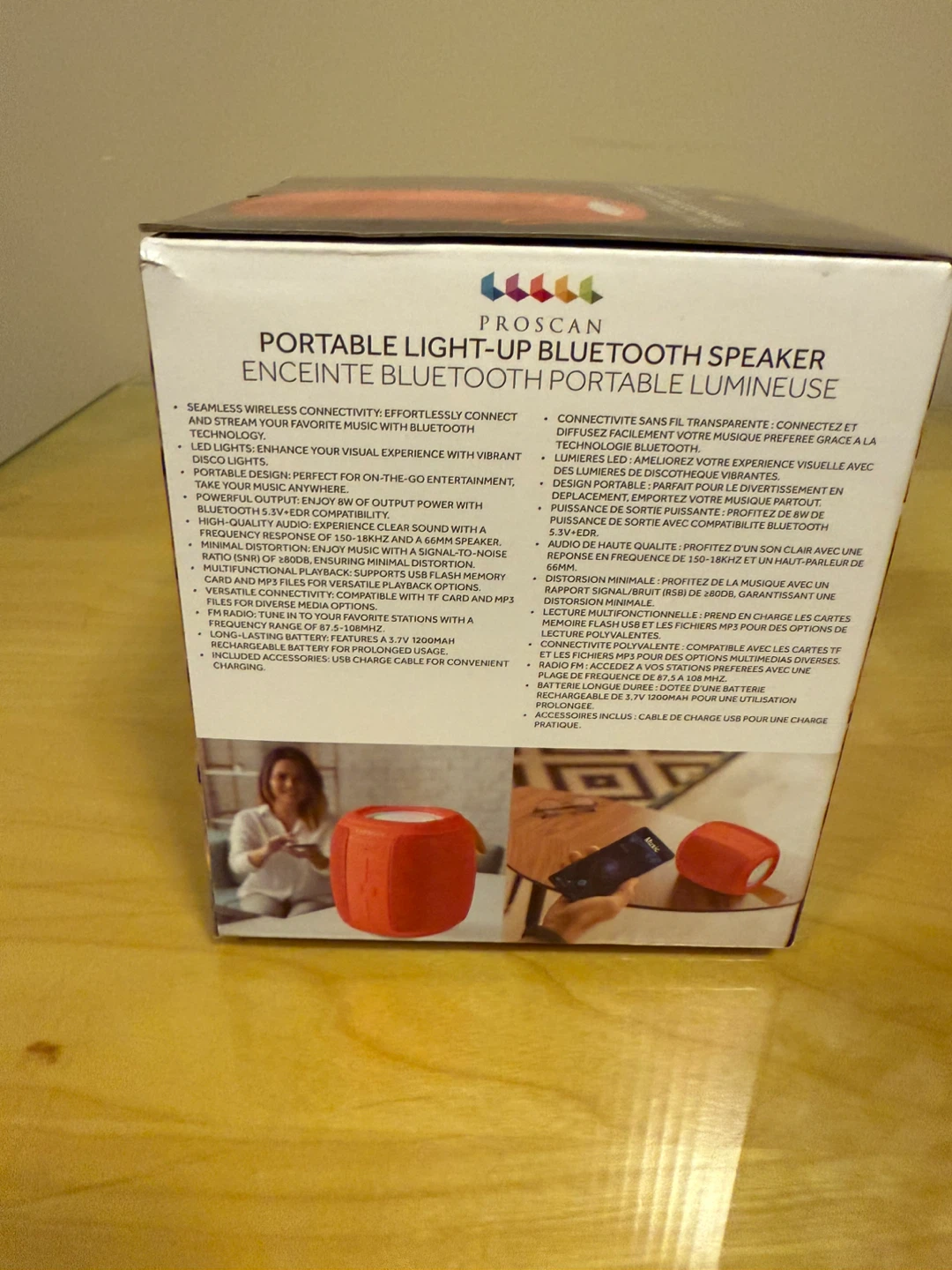 Proscan Portable Light-Up Bluetooth Speaker - Coral - photo 2