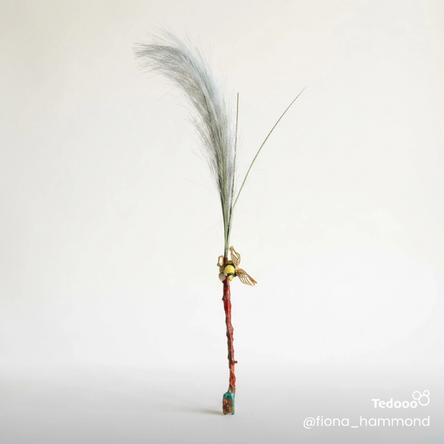 Cat Toy Wand with Feather and Bee Charm - photo 4