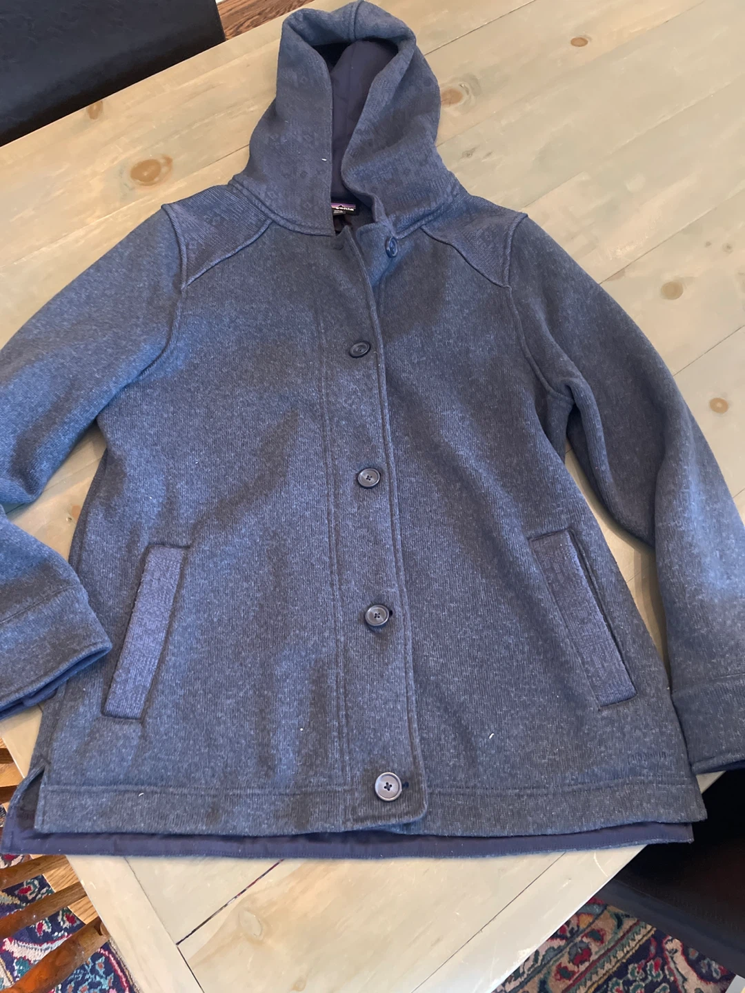 Patagonia navy Hooded textile Jacket large