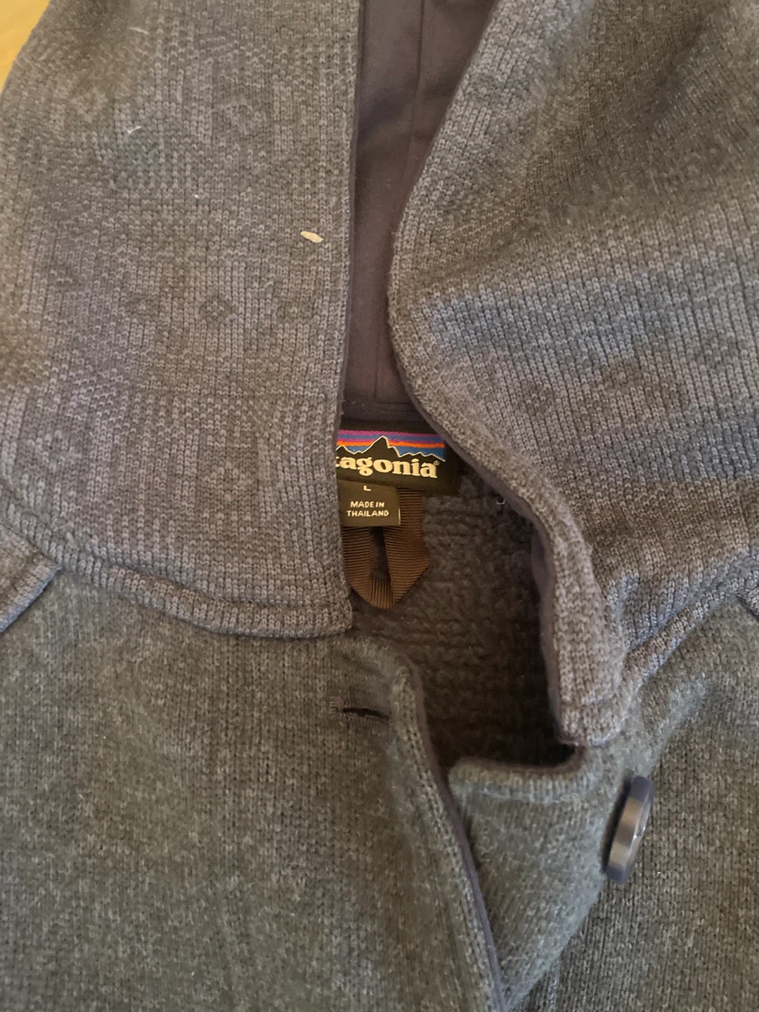 Patagonia navy Hooded textile Jacket large - photo 2