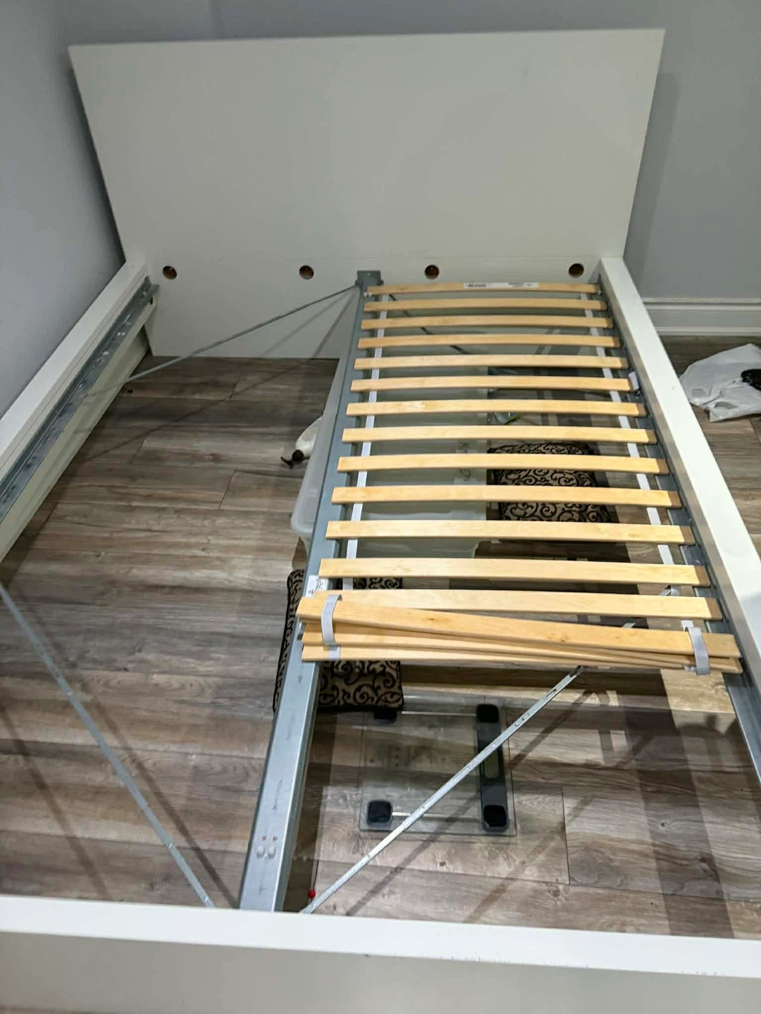 White Double Bed Frame with Slatted Base - photo 3