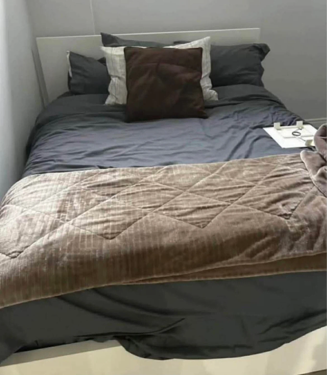 White Double Bed Frame with Slatted Base