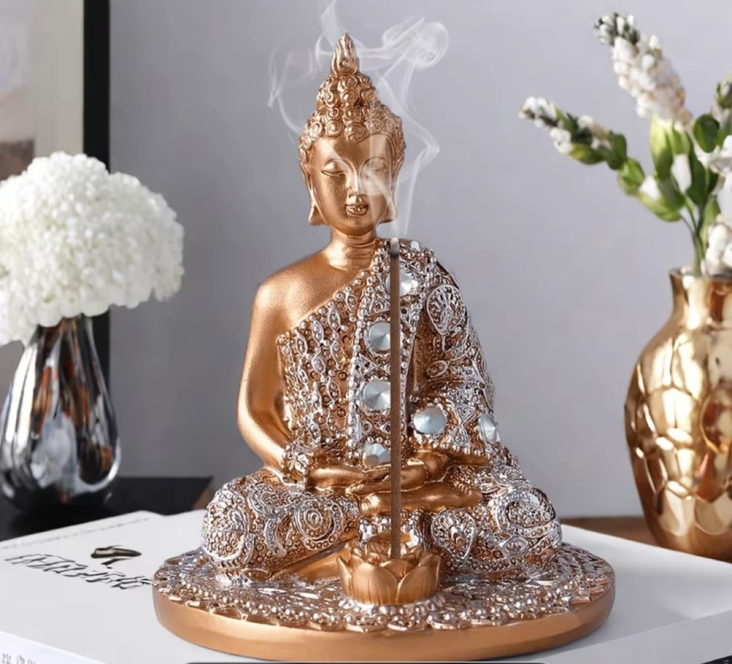 Gold Buddha Incense Holder