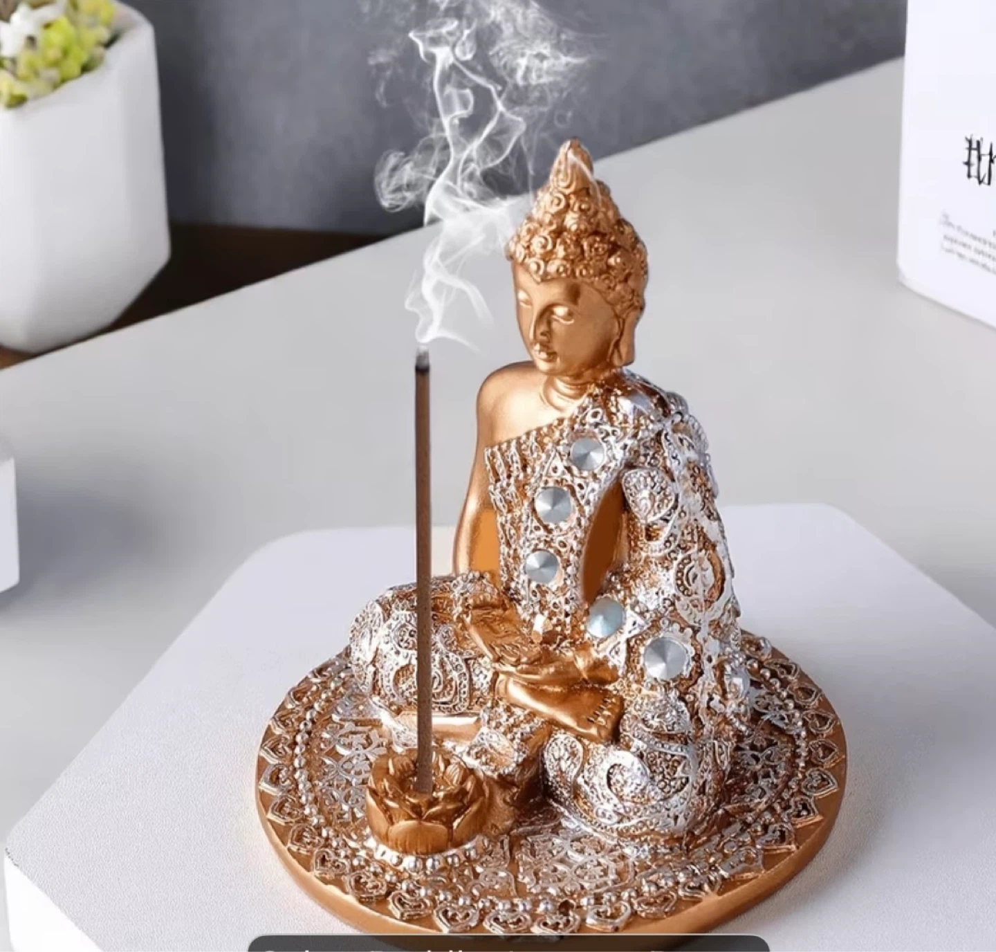 Gold Buddha Incense Holder - photo 2