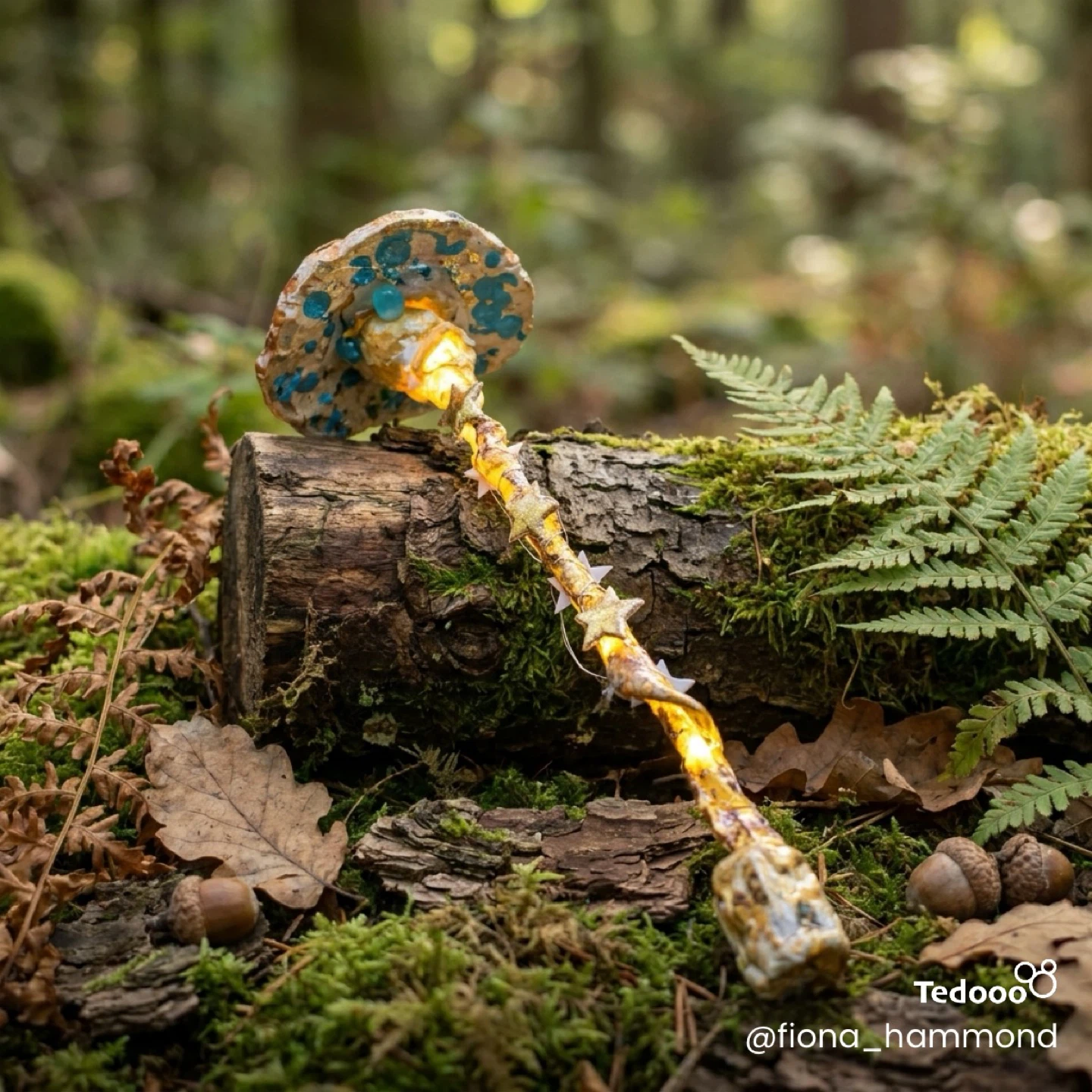 Handmade Mushroom Wand with Lights - photo 3