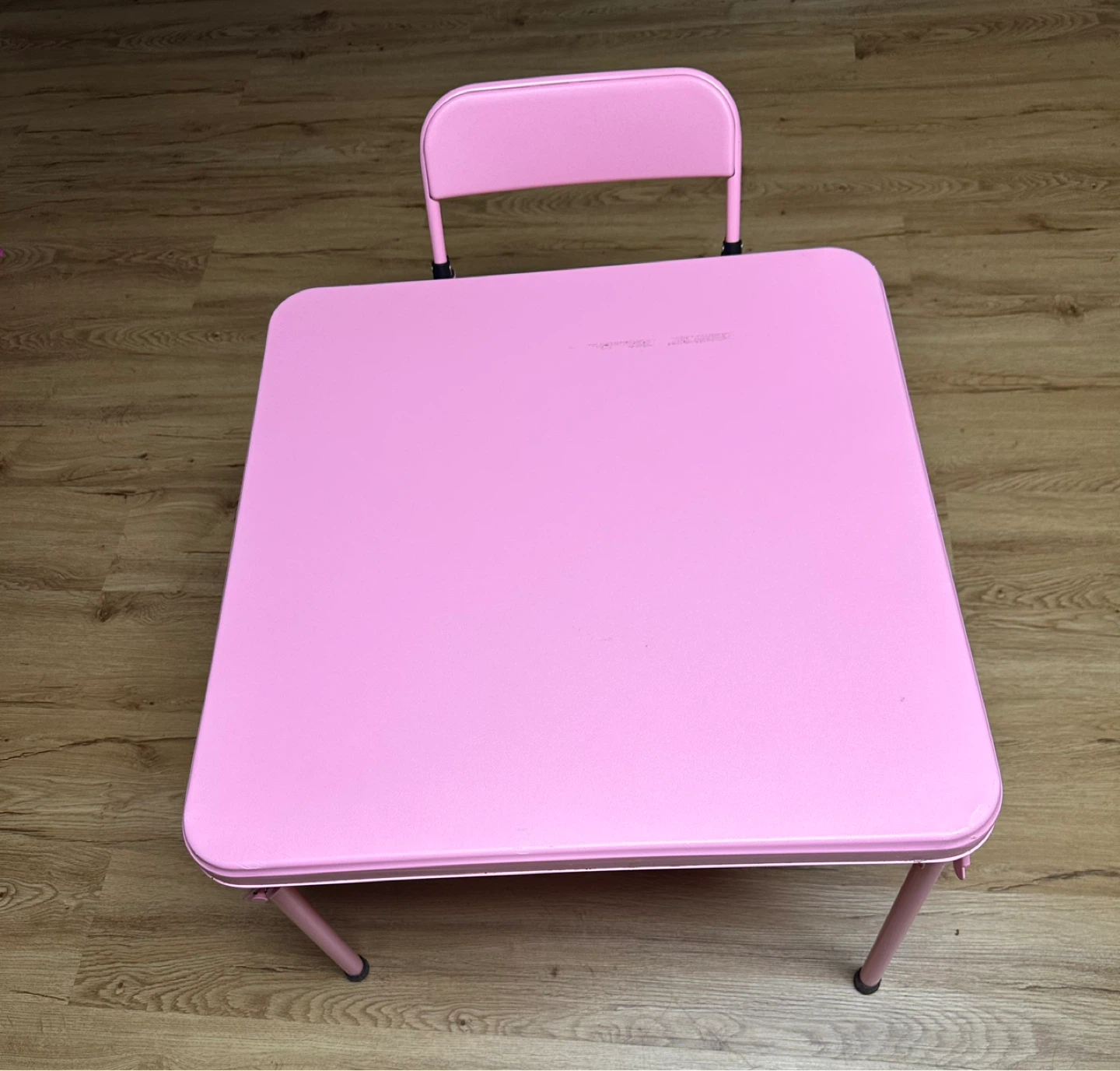 Pink Folding Kids Table and Chair Set