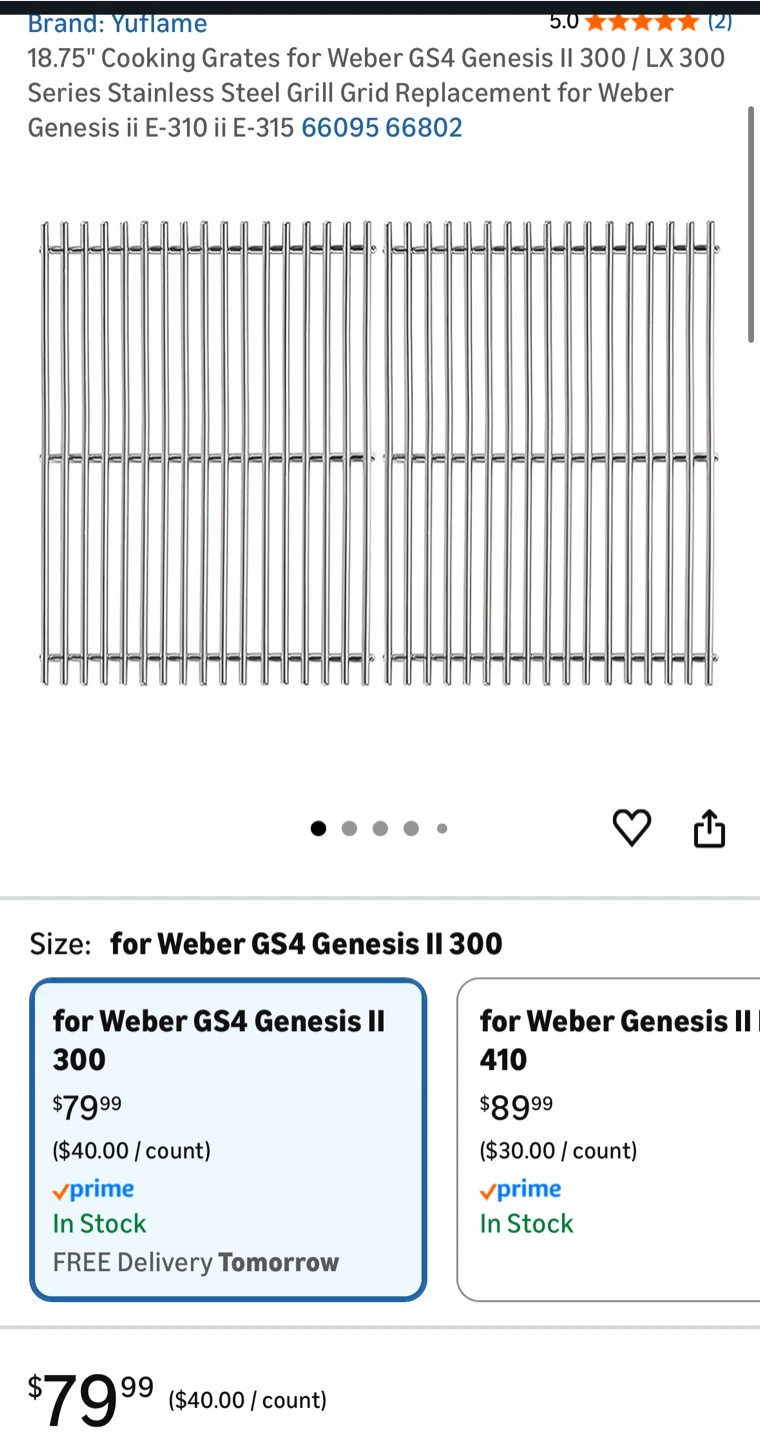 BRAND NEW - Weber BBQ - Stainless Steel Grids - photo 4
