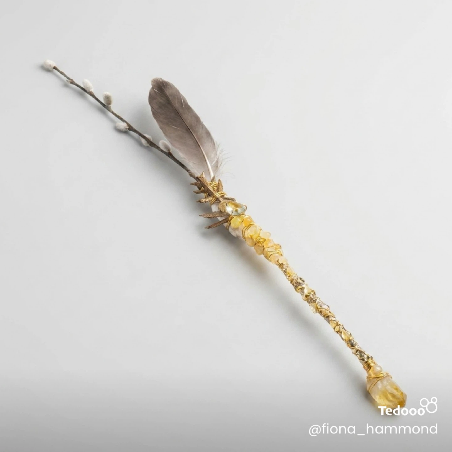 Crystal Feather Wand with Pussy Willow - photo 3