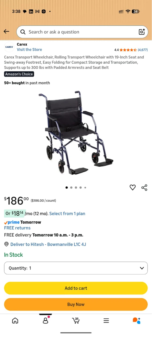 Carex Transport Wheelchair - photo 4