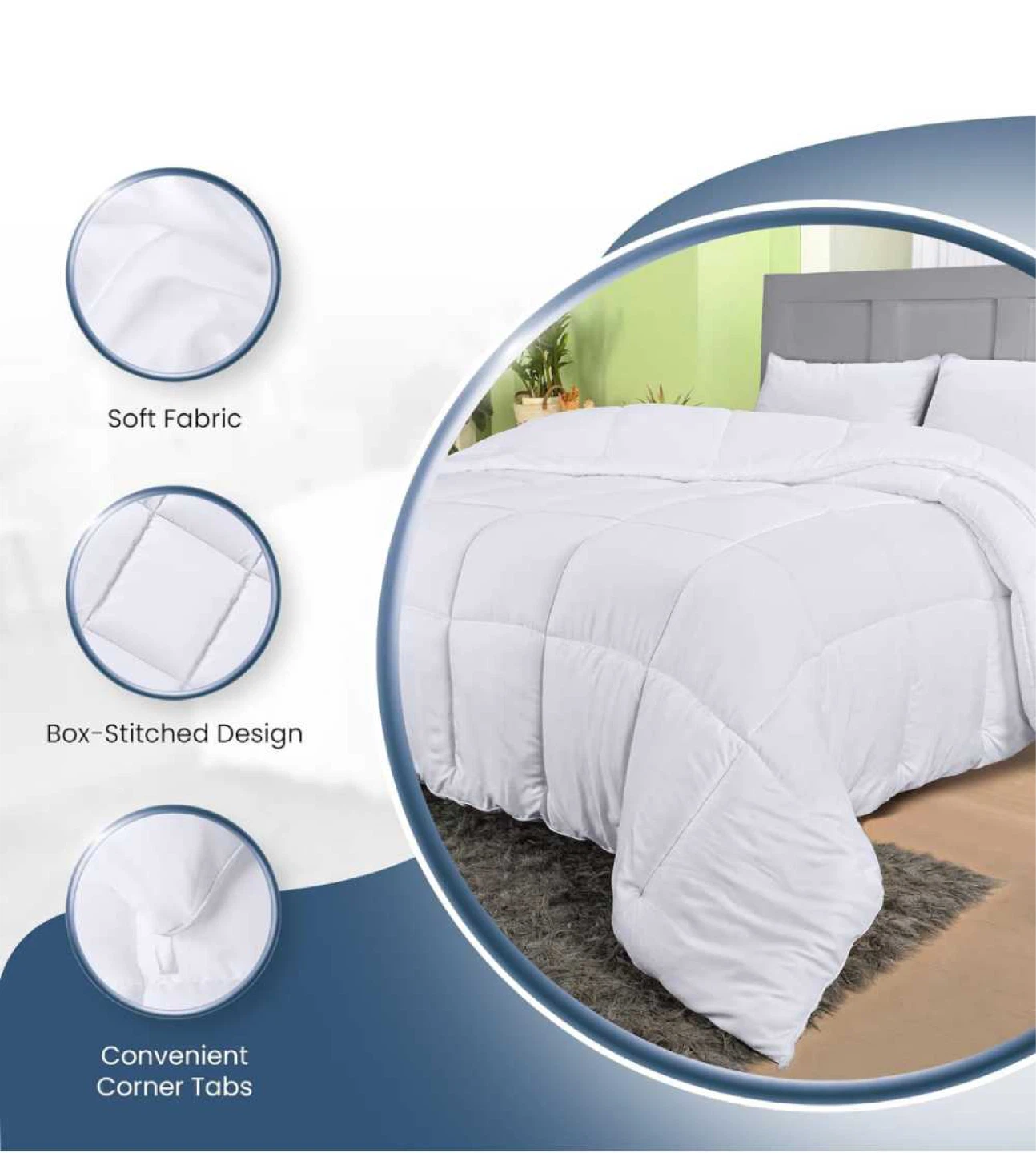 Utopia Bedding Queen White Microfiber Comforter - photo 4