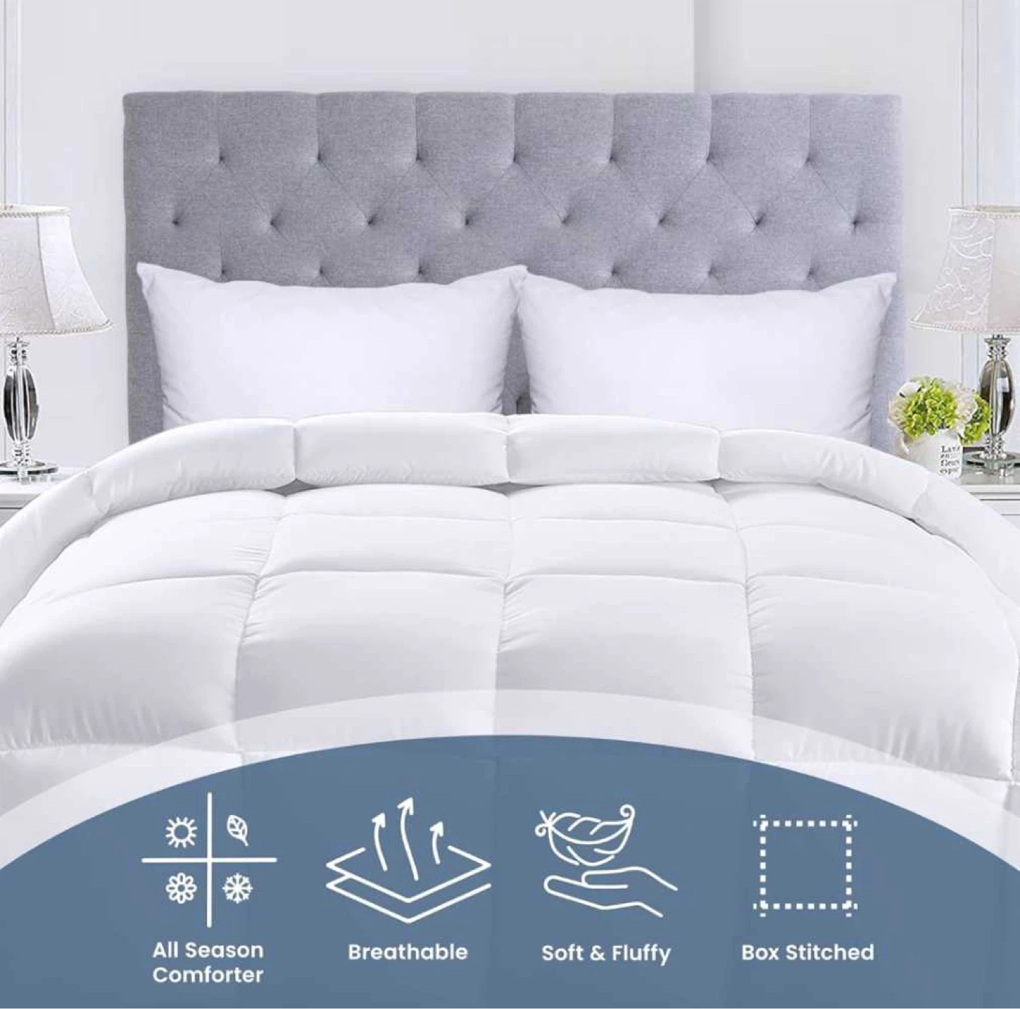 Utopia Bedding Queen White Microfiber Comforter - photo 3