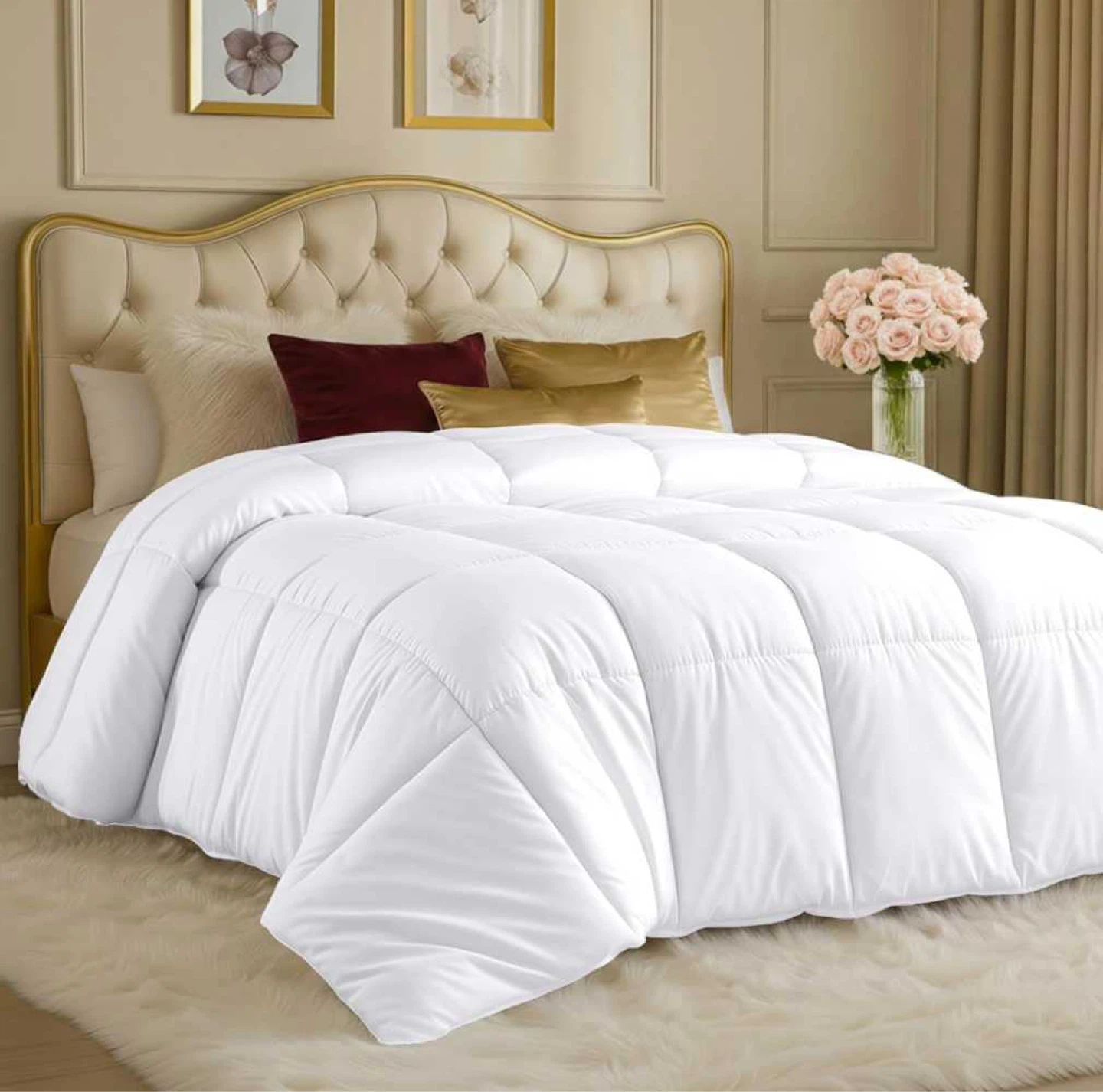 Utopia Bedding Queen White Microfiber Comforter