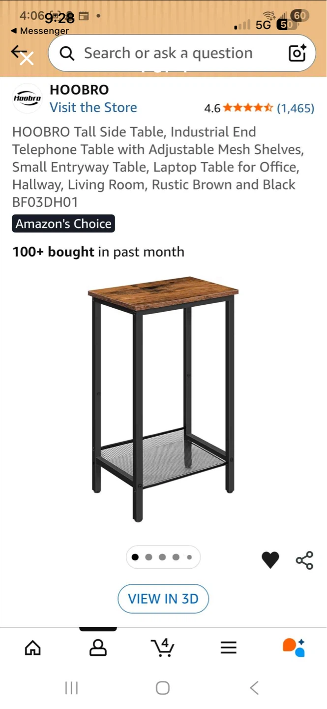 HOOBRO Tall Side Table