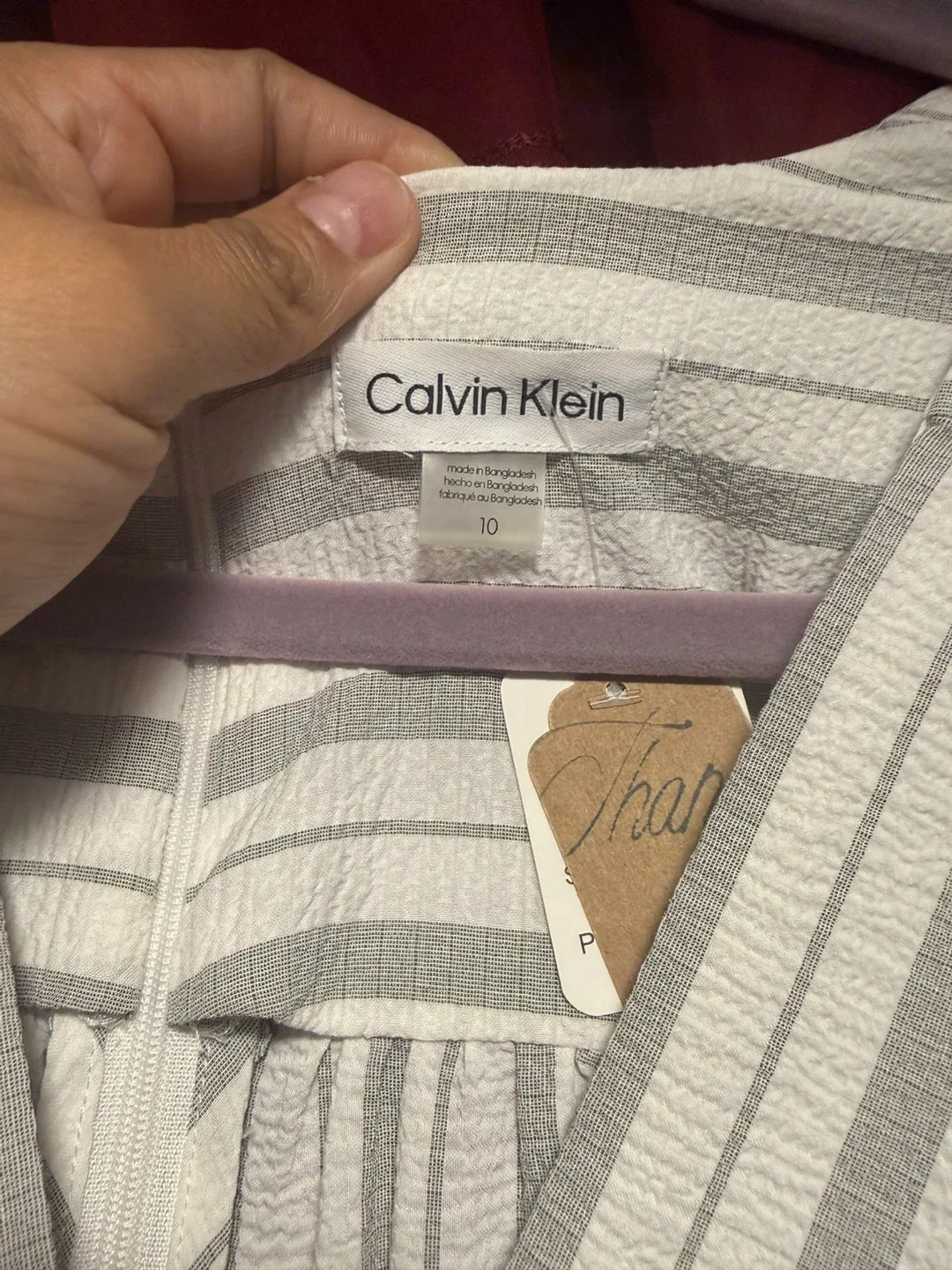 Calvin Klein Striped Wrap Midi Dress Size 10 - photo 4