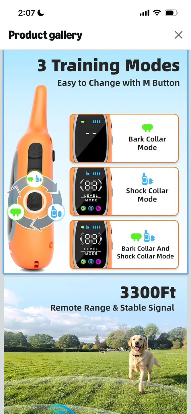 New-AIKEEP 2-in-1 Bark Collar and Dog Shock Collar - photo 3