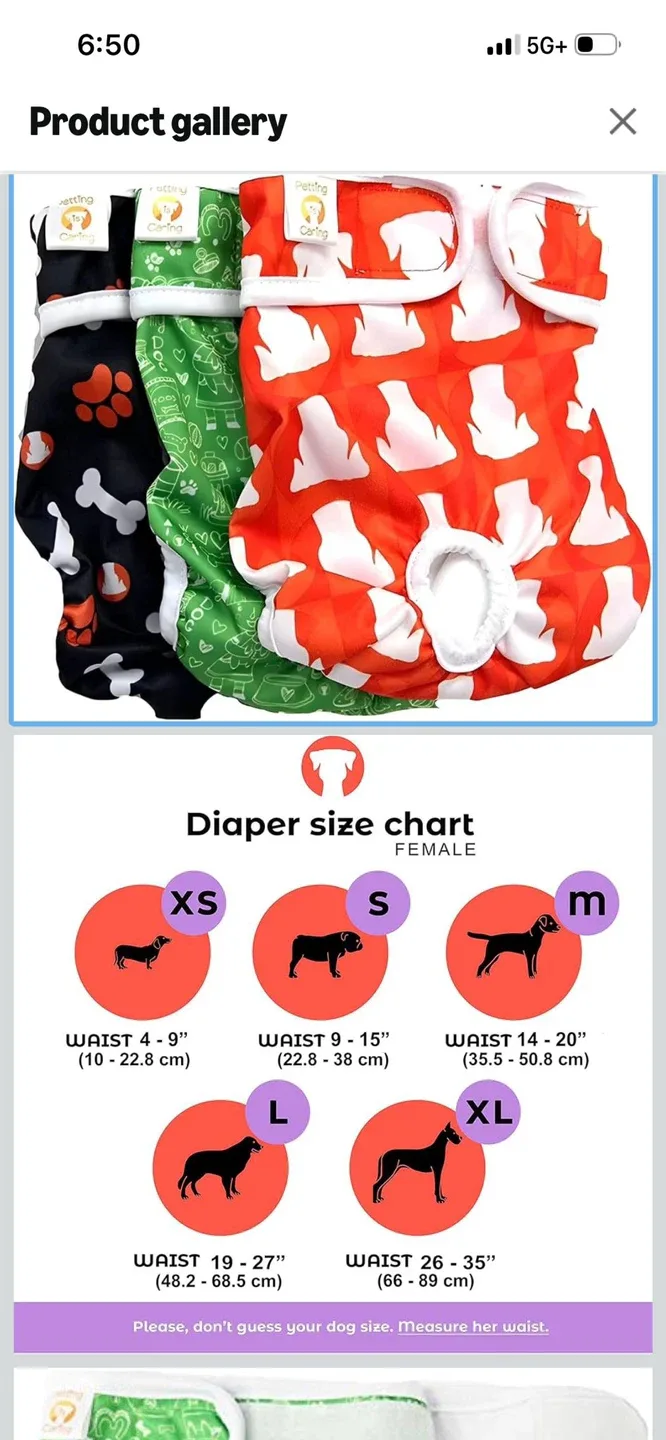 New- Petting Dog Reusable Diapers - Pack of 4 - photo 3