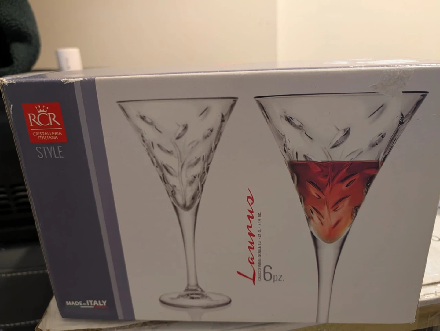 RCR Laurus Crystal Wine Goblets - Set of 6 - photo 2