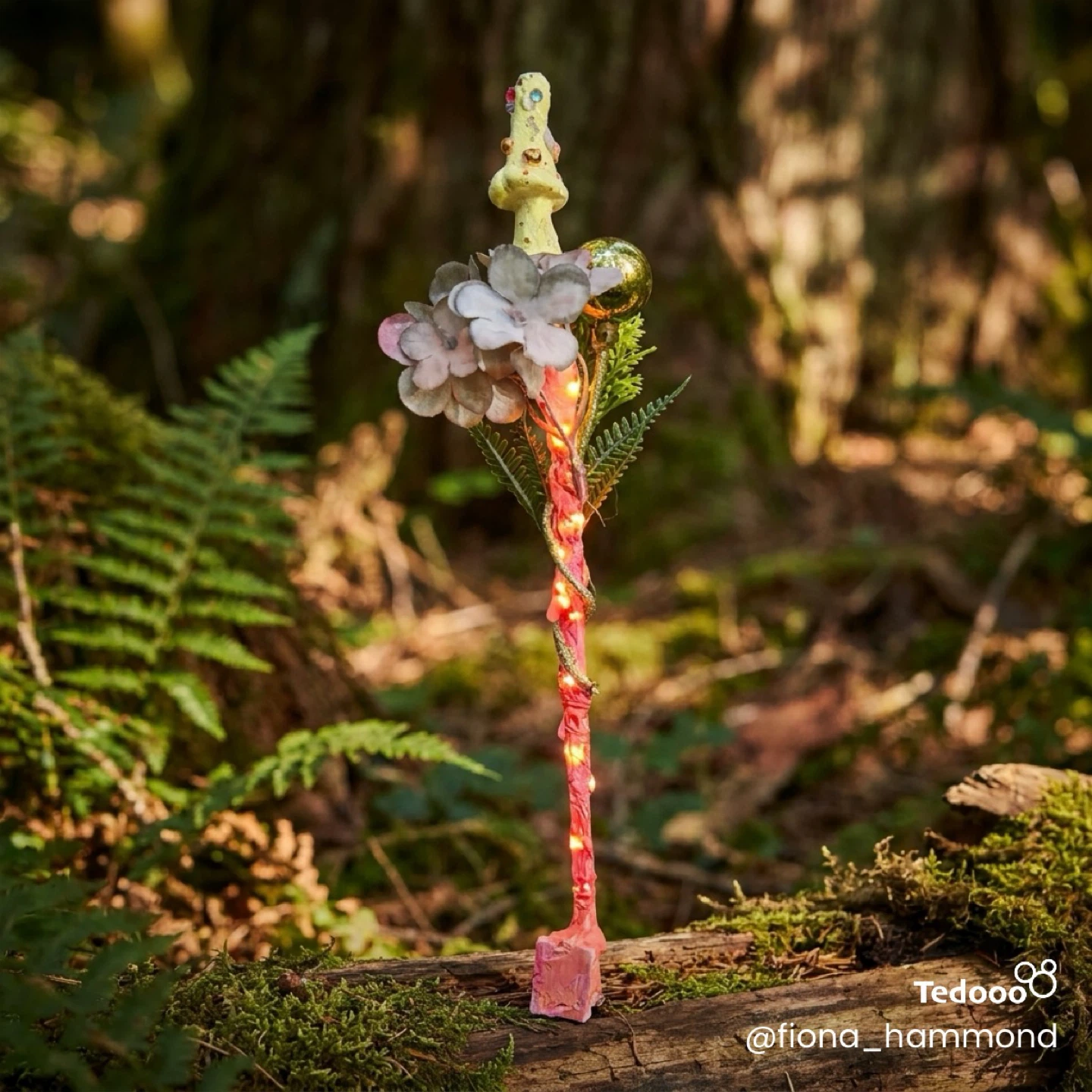 Handmade Woodland Fairy Wand with Lights