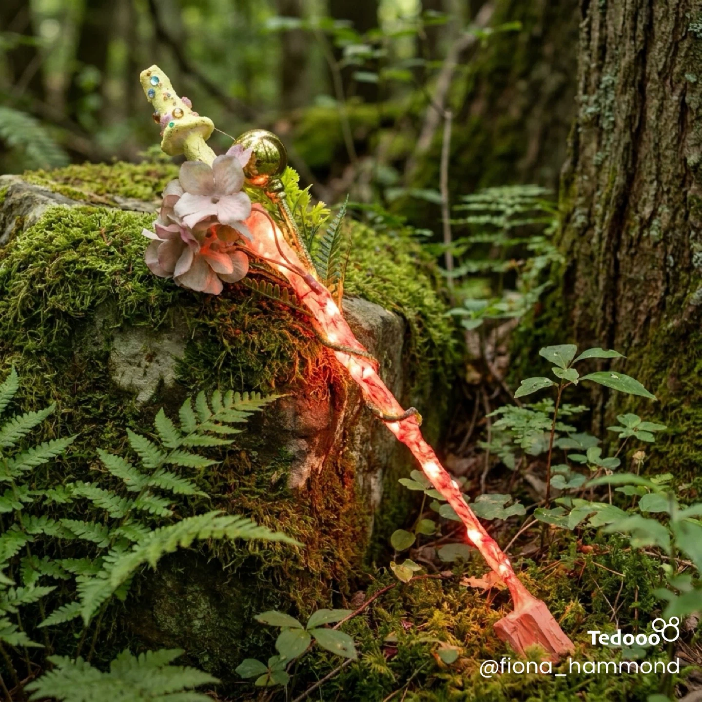 Handmade Woodland Fairy Wand with Lights - photo 3