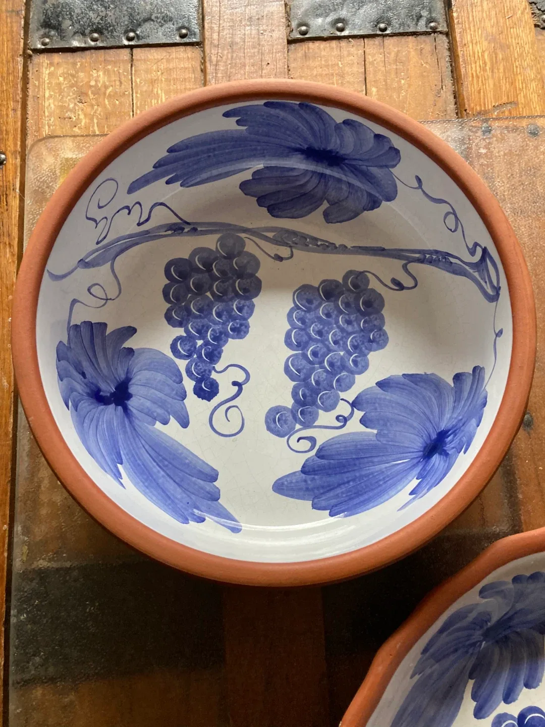 Hand painted Portuguese Ceramic Serving Bowl and Platter Set - photo 3