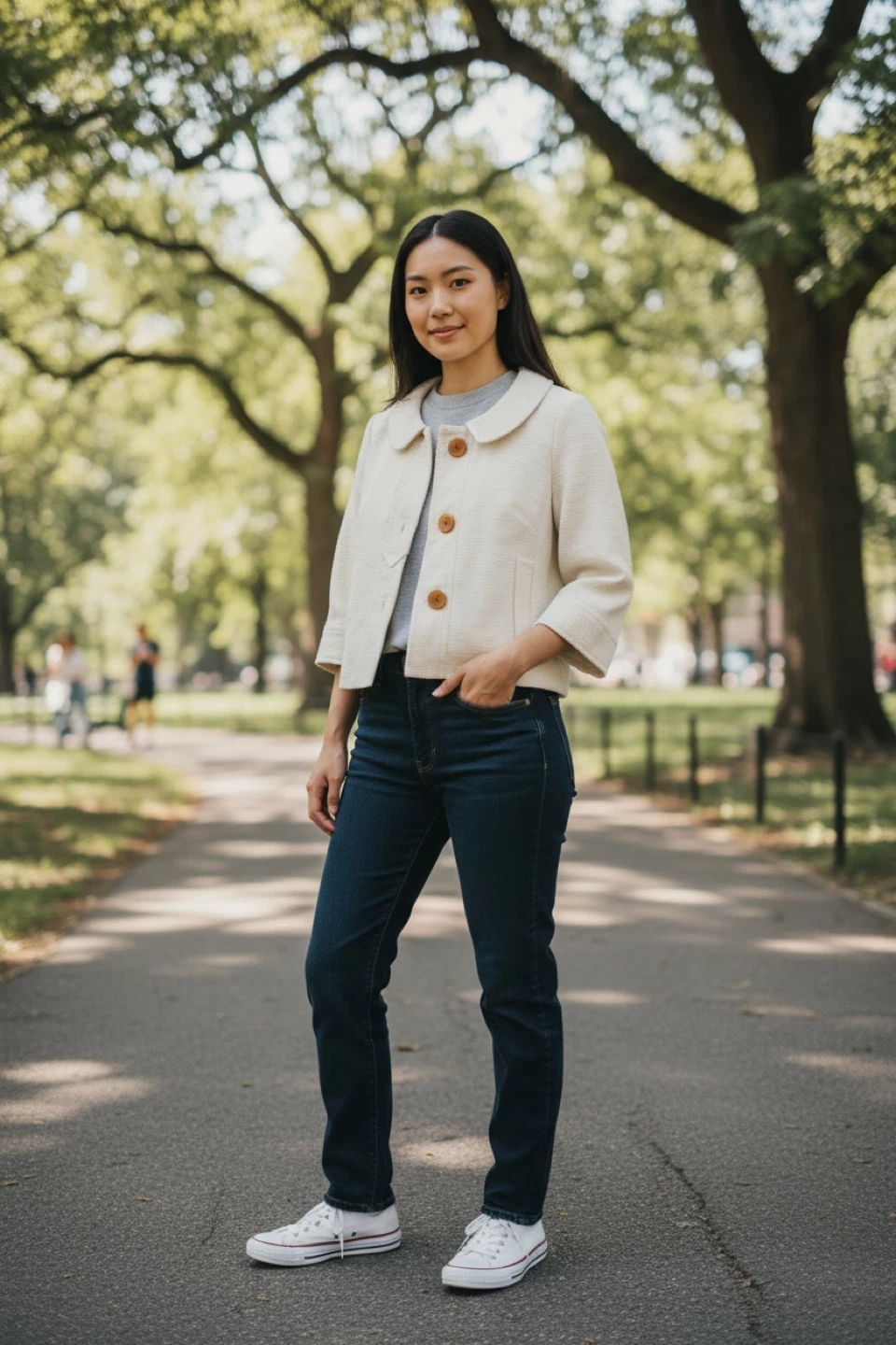 LOFT Ann Taylor Cream Textured Cropped Jacket Size 6