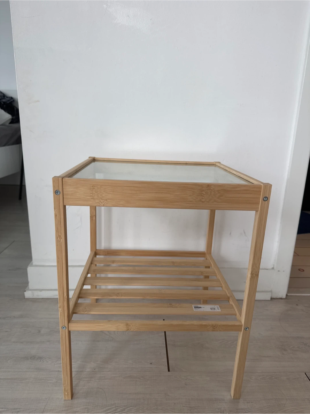 IKEA NESNA bedside table, bamboo, 36x35 cm - photo 2