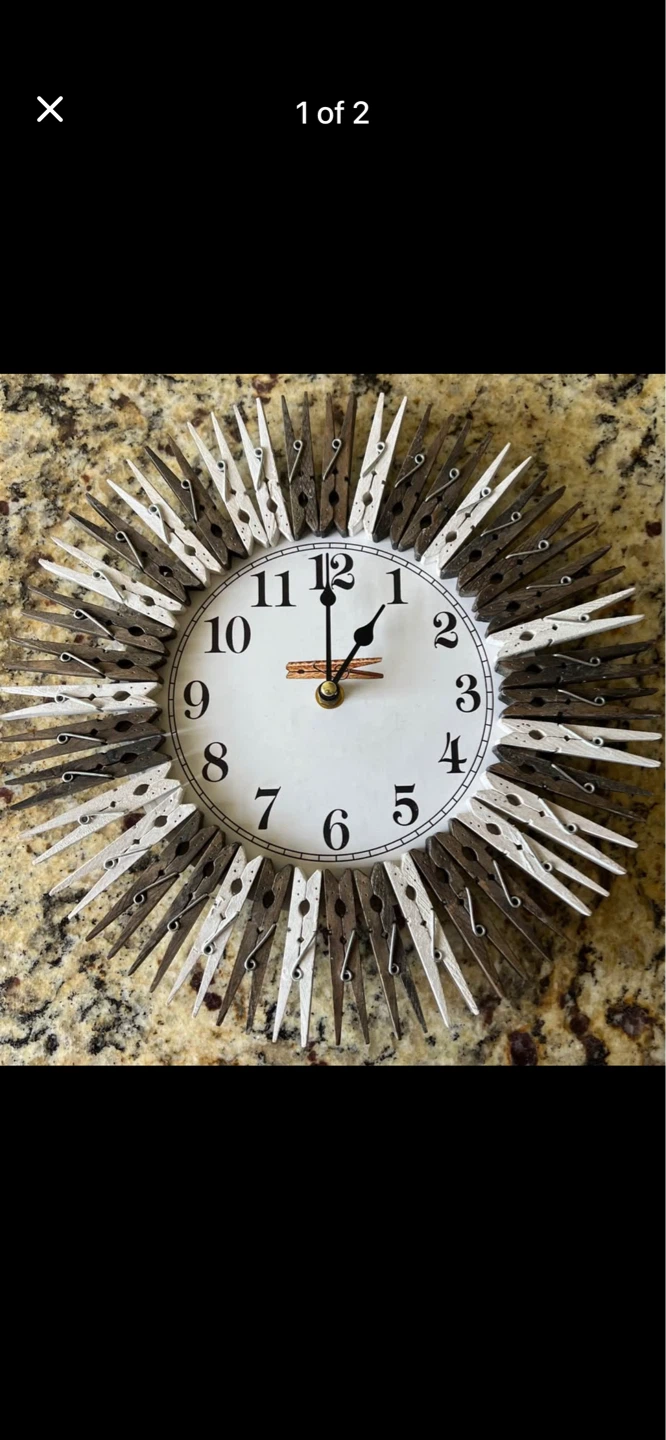 Laundry Room Clothespin Wall Clock 🧺