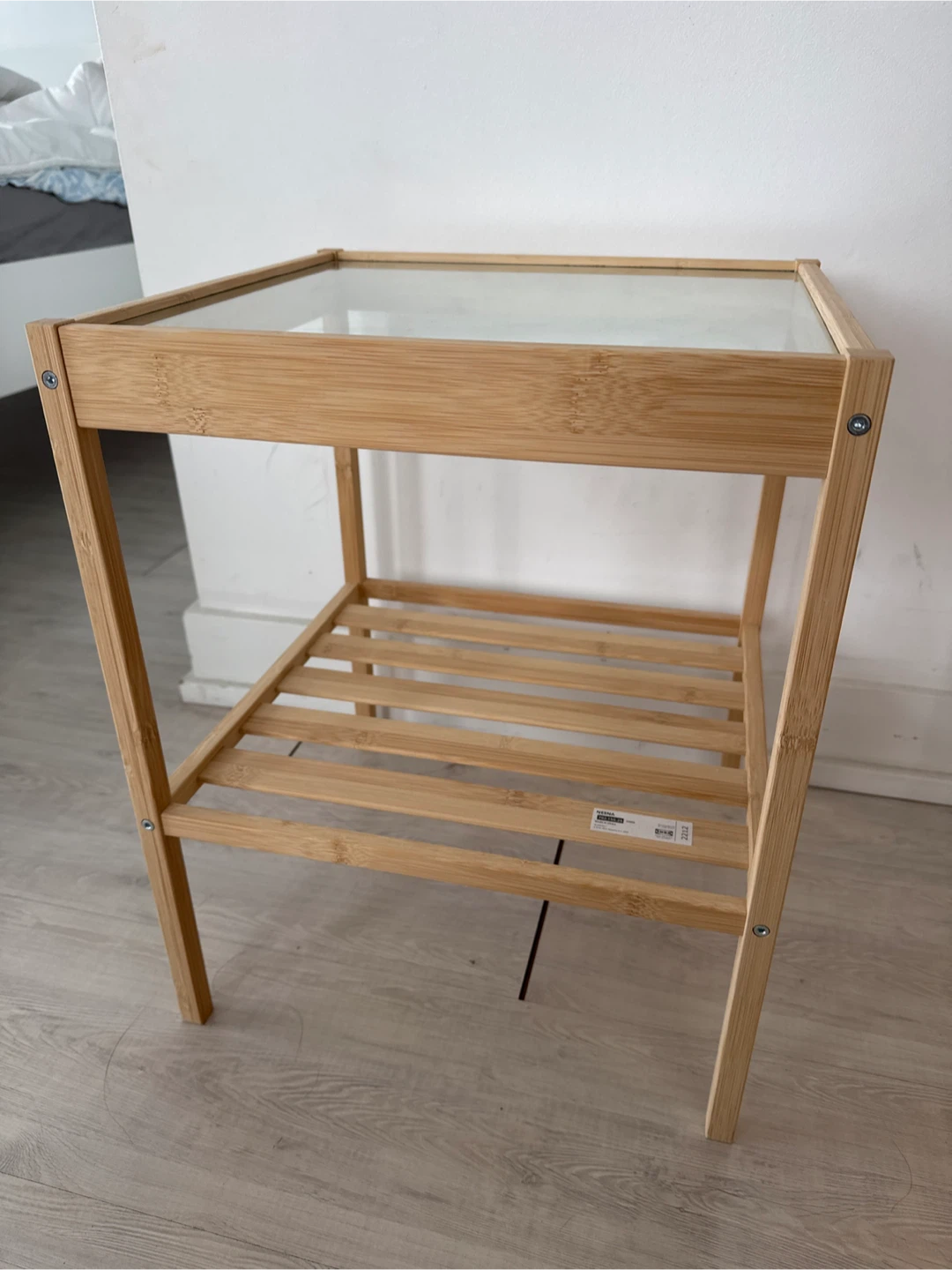 IKEA NESNA bedside table, bamboo, 36x35 cm