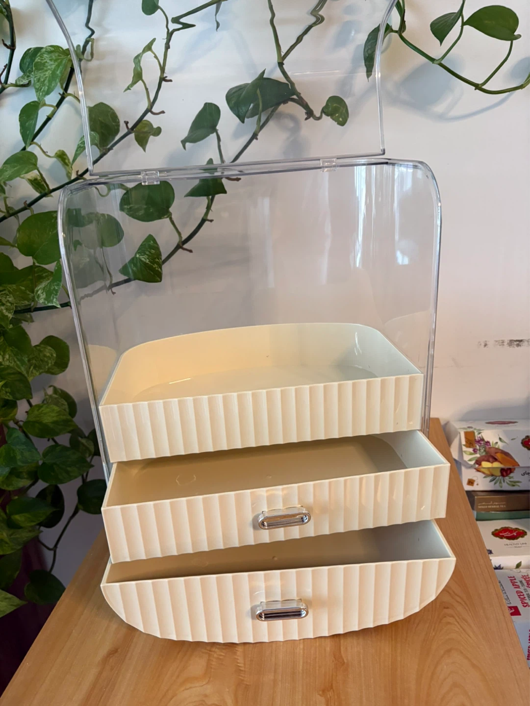 Clear Acrylic Makeup Organizer with 3 Drawers