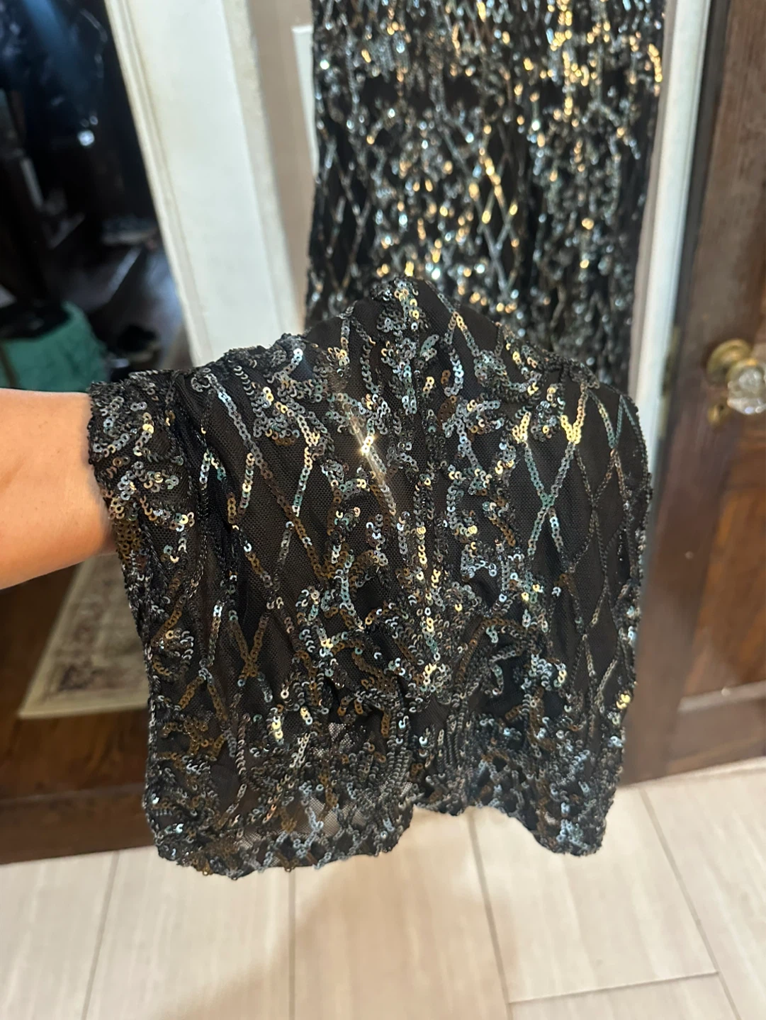 Black Sequin Halter Jumpsuit - photo 3