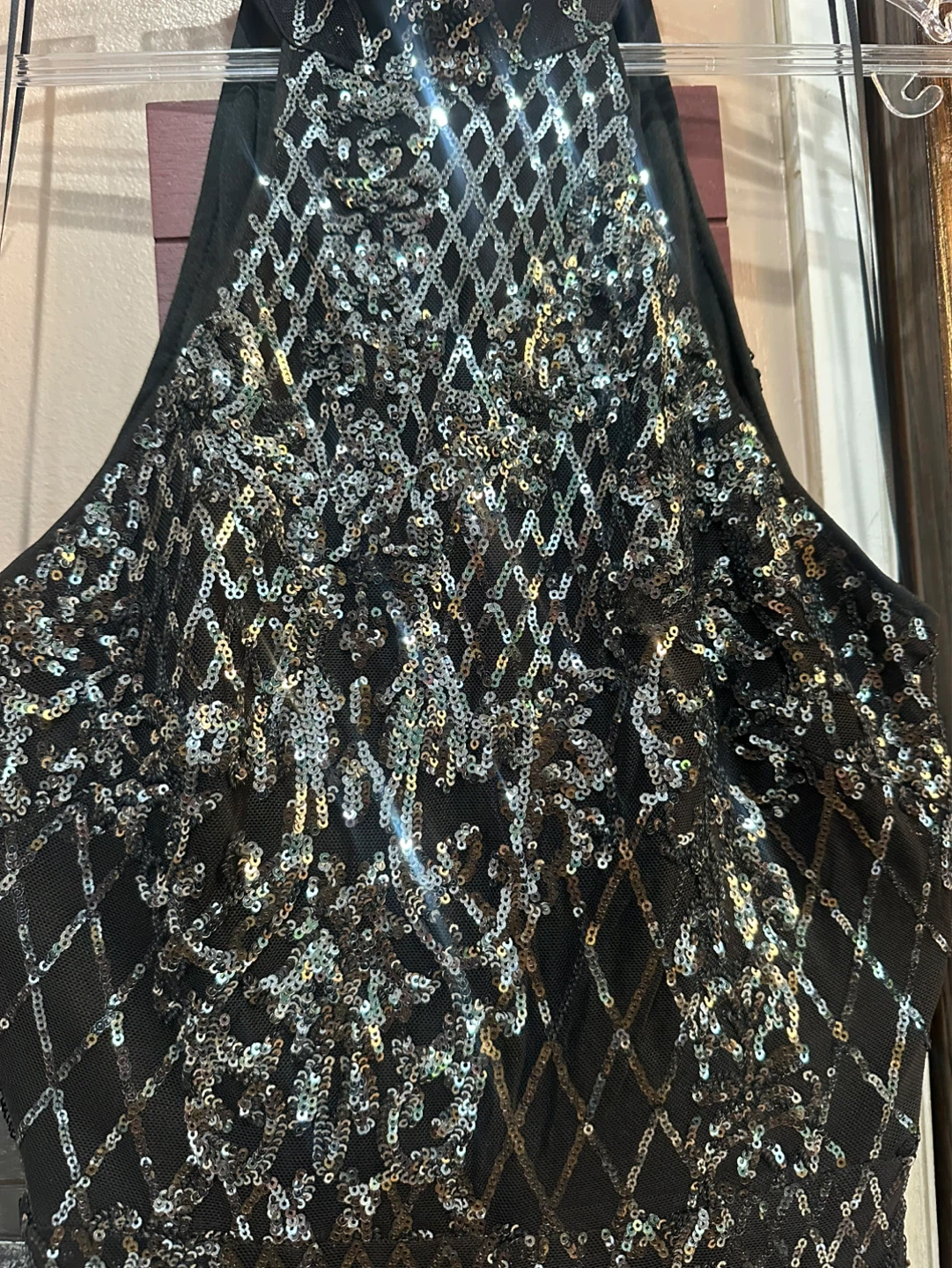 Black Sequin Halter Jumpsuit - photo 5