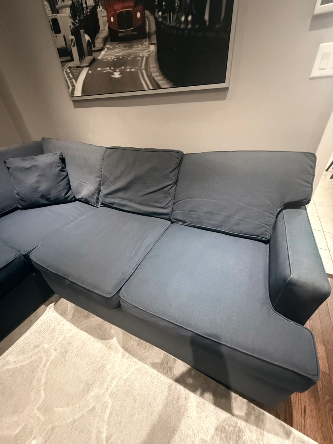 Dark Blue Sectional Sofa - photo 3