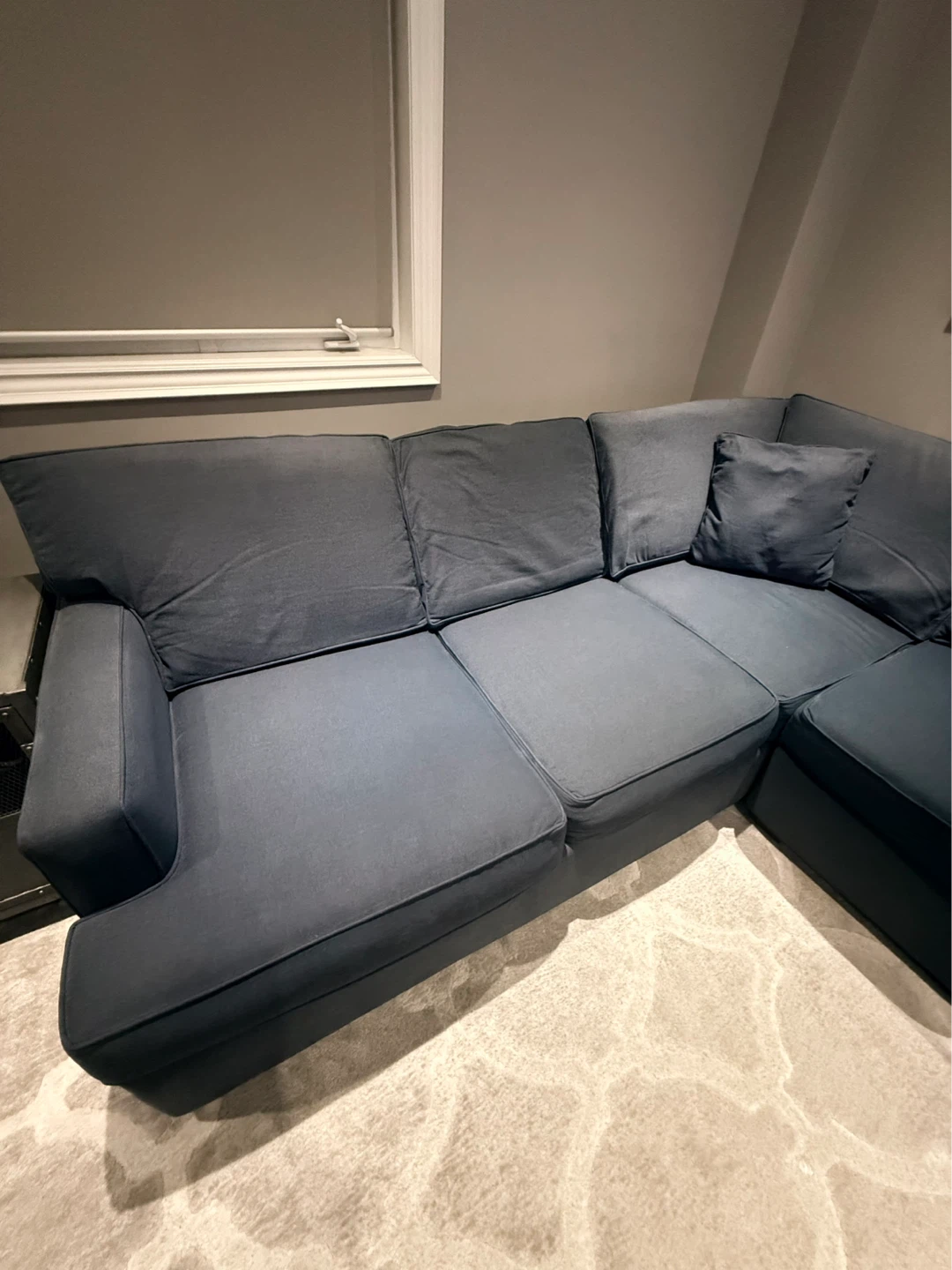 Dark Blue Sectional Sofa - photo 2