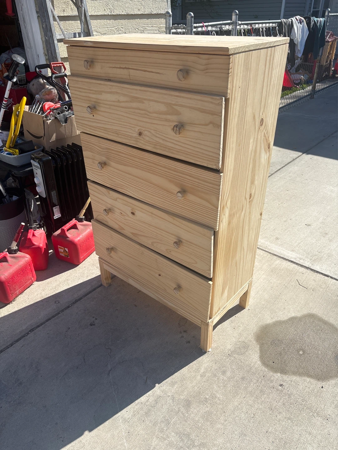 Wood dresser . Drawers need to be aligned