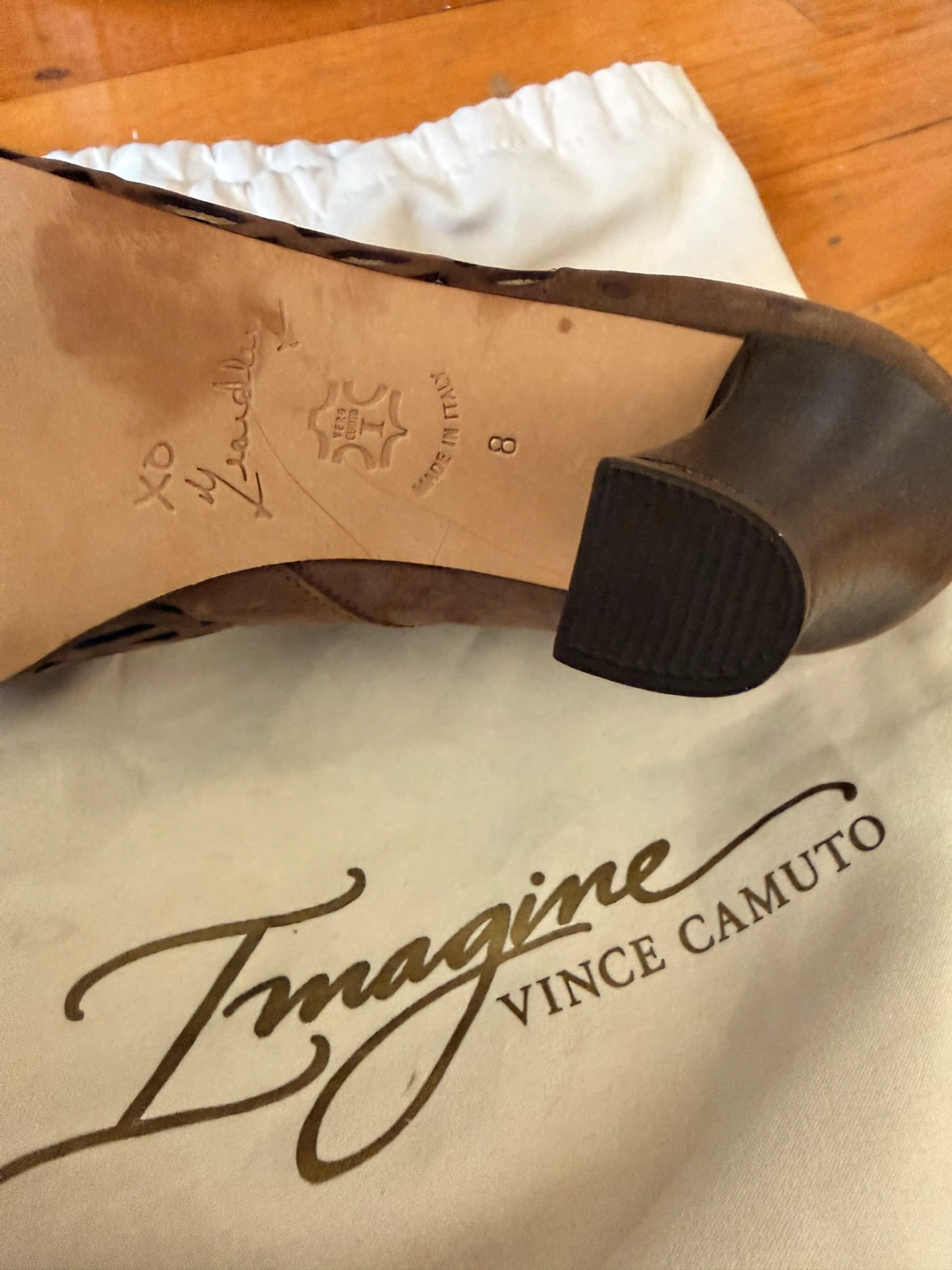 Vince Camuto Brown Suede Cutout Peep-Toe Booties