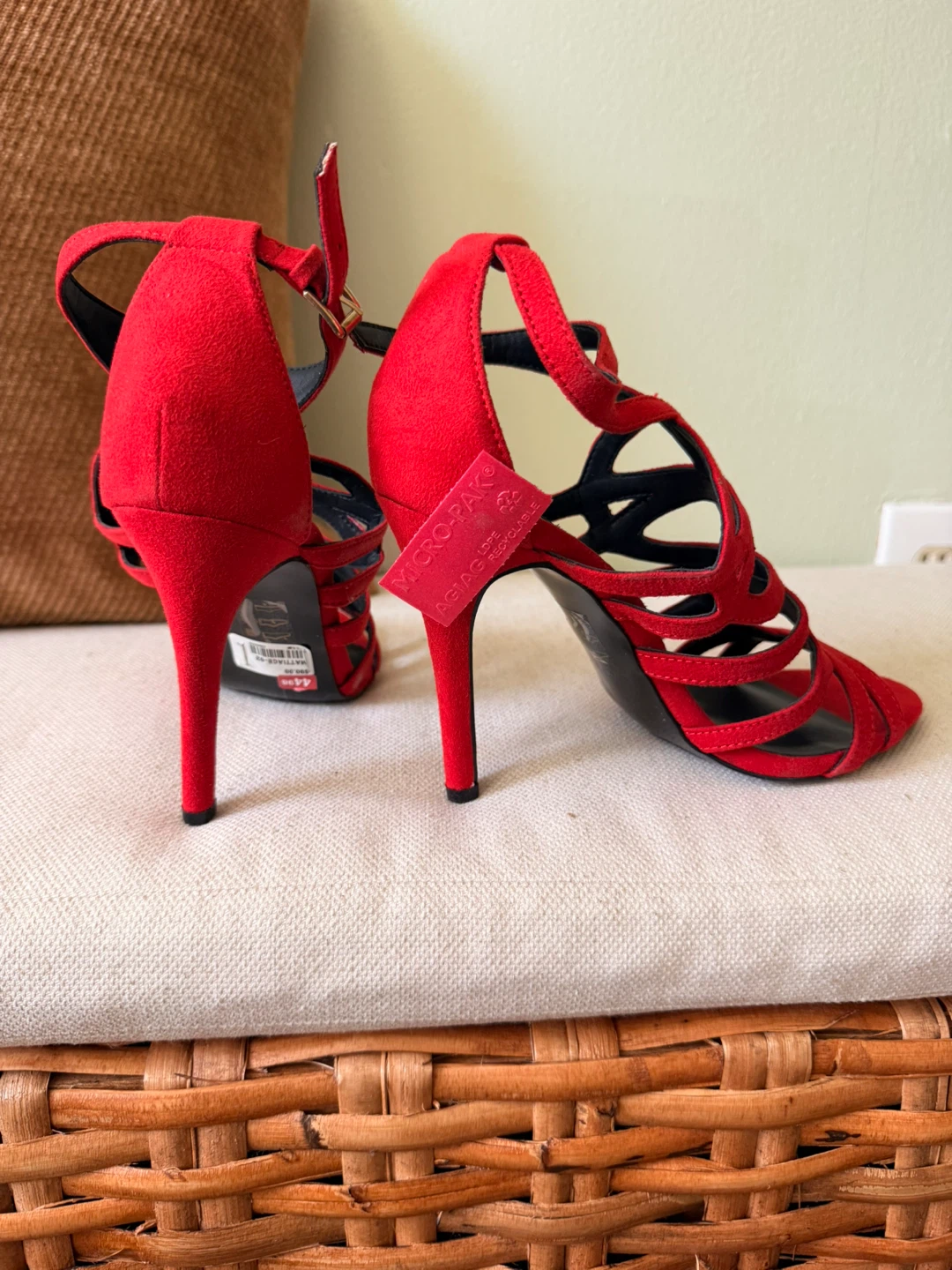 Red Suede Mattiacce Strappy Heels - US Size 7.5 - photo 3