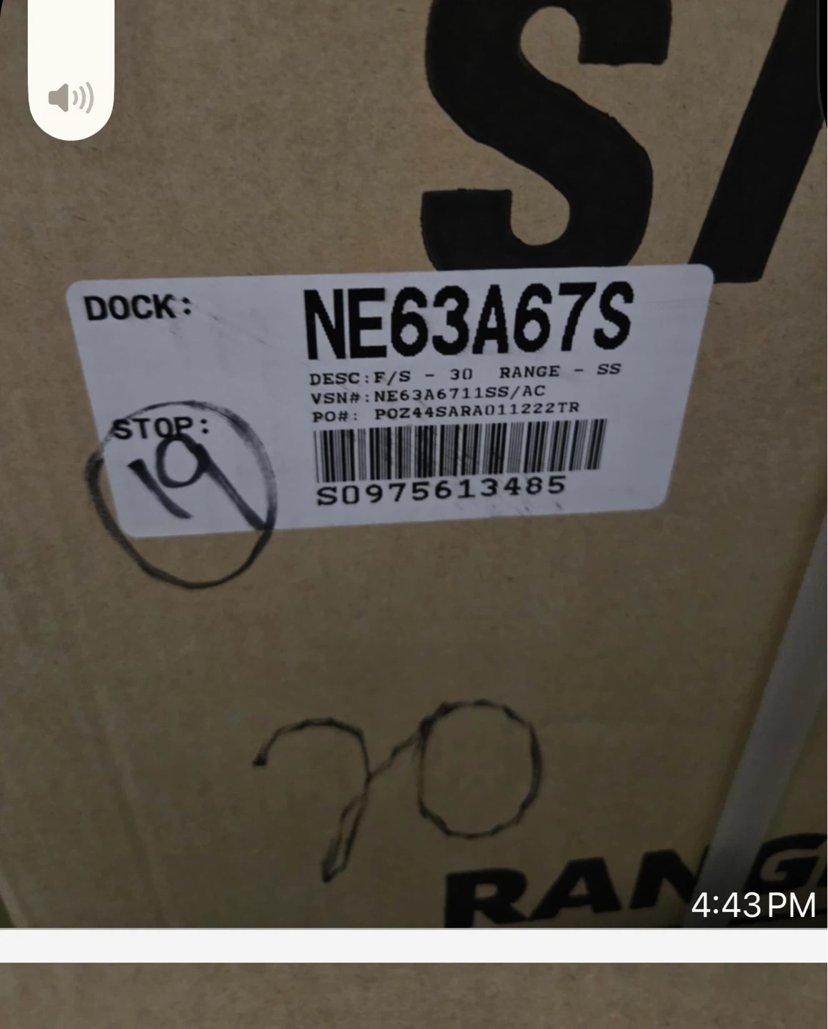 Samsung NE63A67S Range