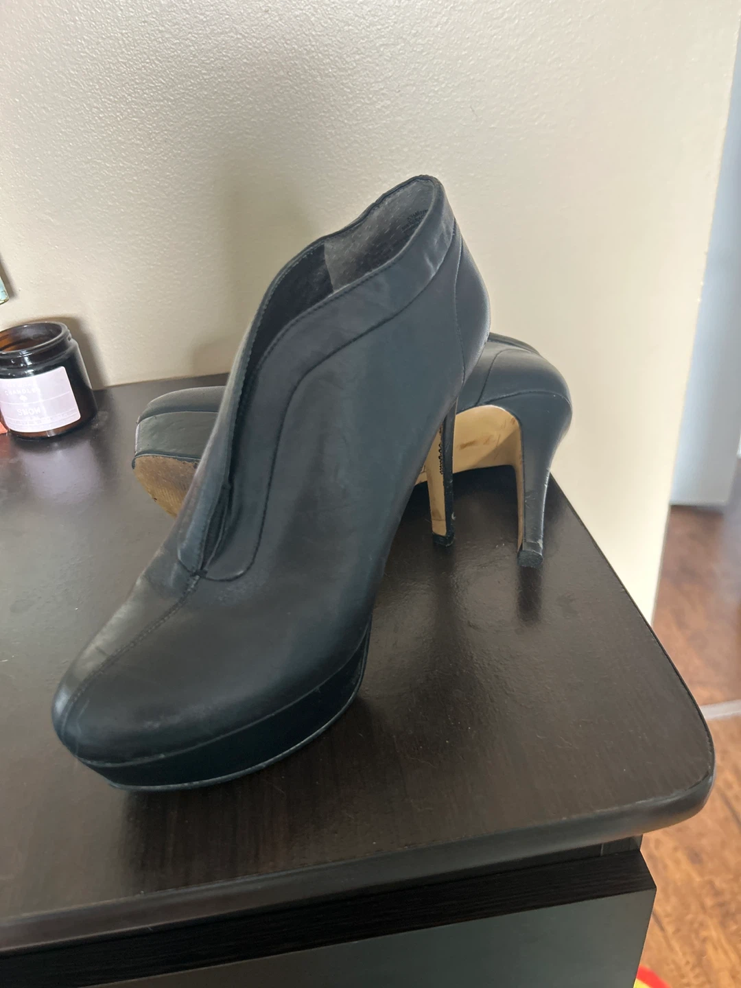 Nine West Black Leather Ankle Boots Size 5M - photo 2