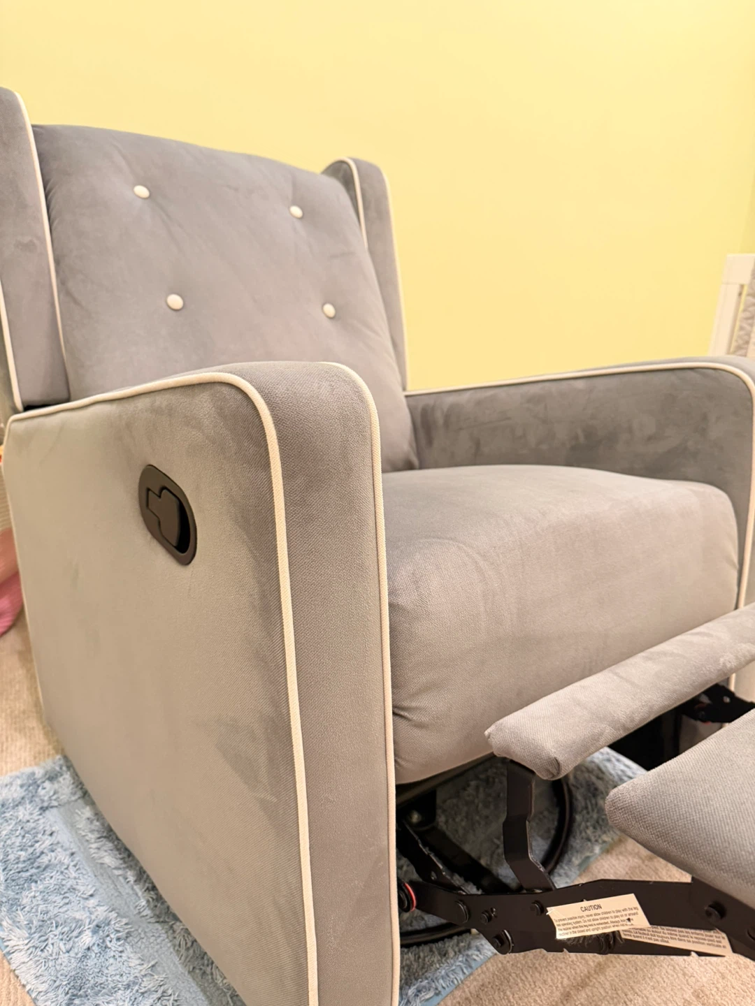 Gray Glider Recliner Chair