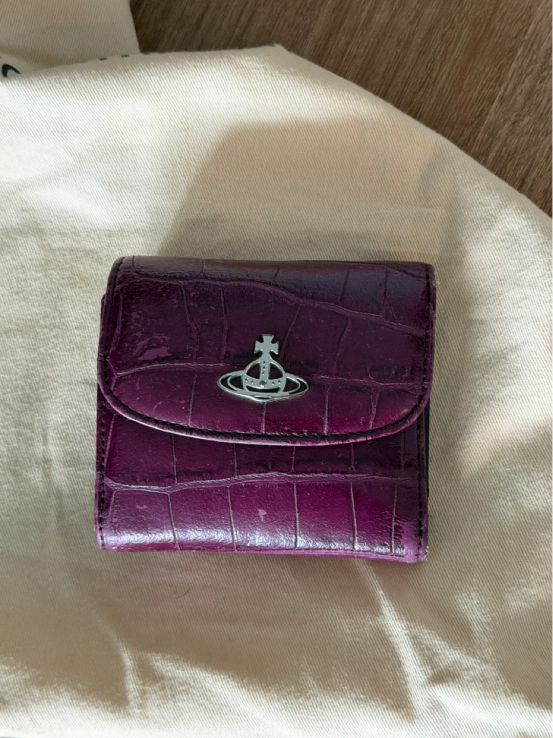 Vivienne Westwood Purple Croc Embossed Wallet