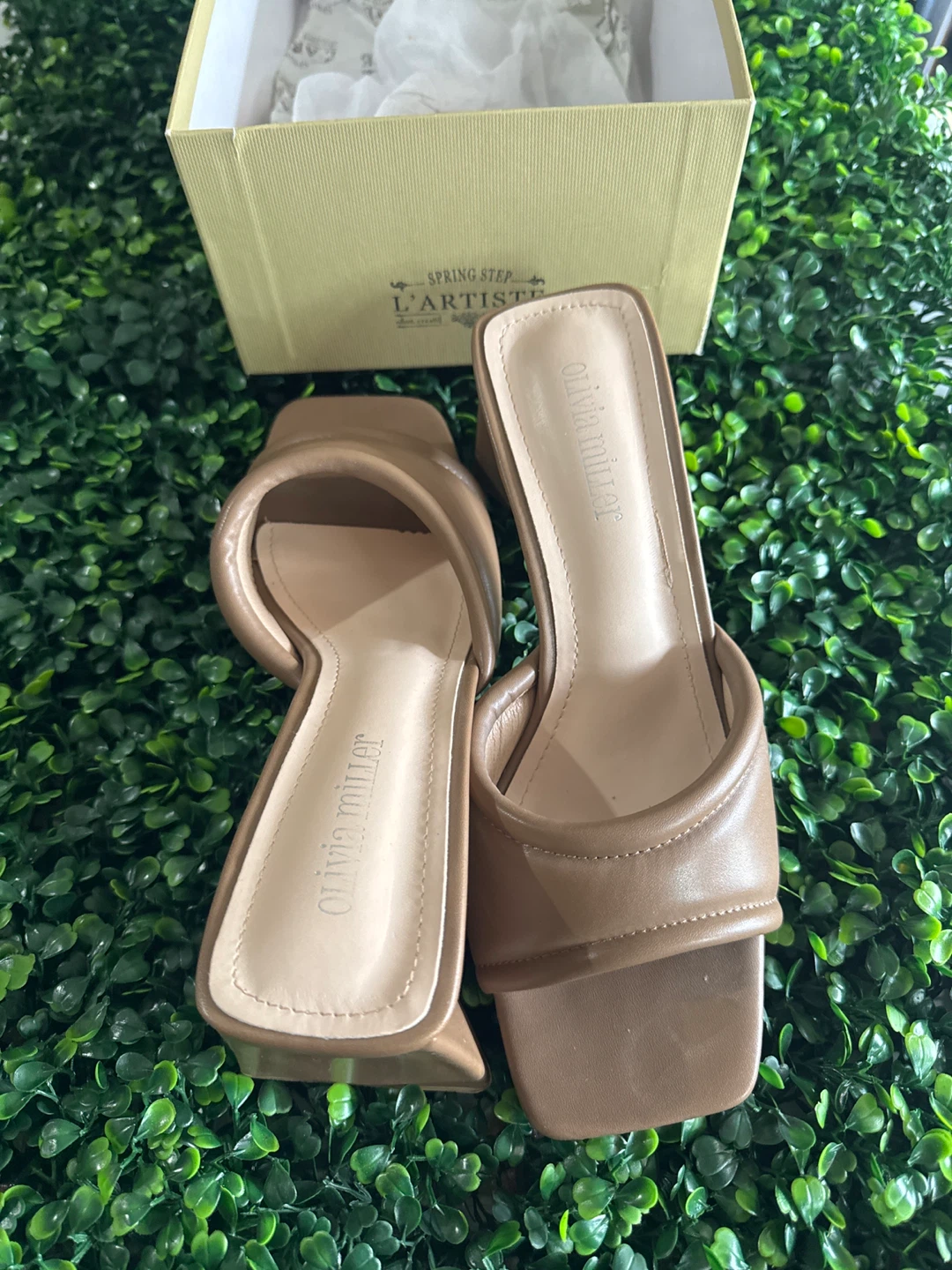 Olivia Miller Women's Square Toe Heeled Mules - photo 3