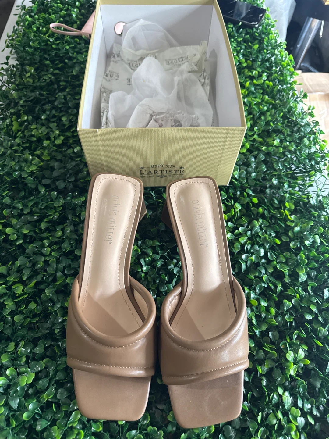 Olivia Miller Women's Square Toe Heeled Mules - photo 2