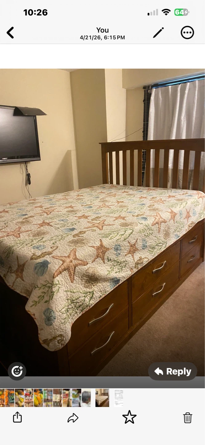 Wooden Platform Bed Frame with Storage Drawers